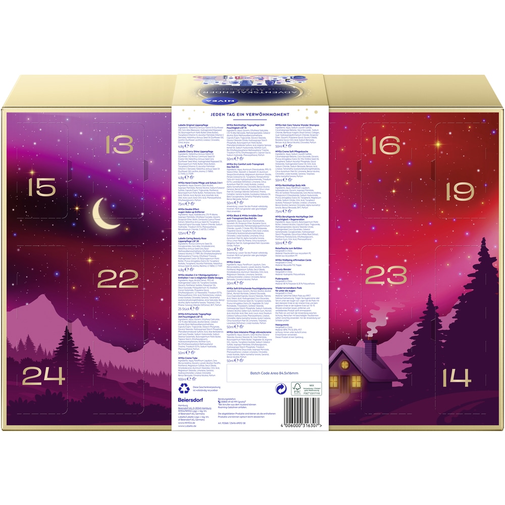 Nivea Adventskalender »NIVEA Adventskalender 2026« ab 14 Jahren Pflege Geschenkset