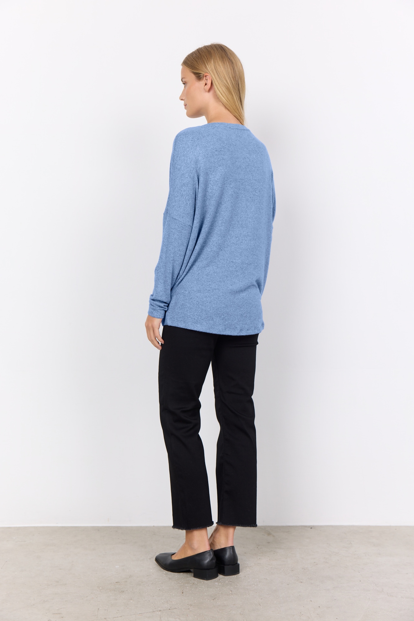 soyaconcept Rundhalsshirt »SC-BIARA 1«, bequemer Pullover, elastische Viskose-Qualität in melierter Optik