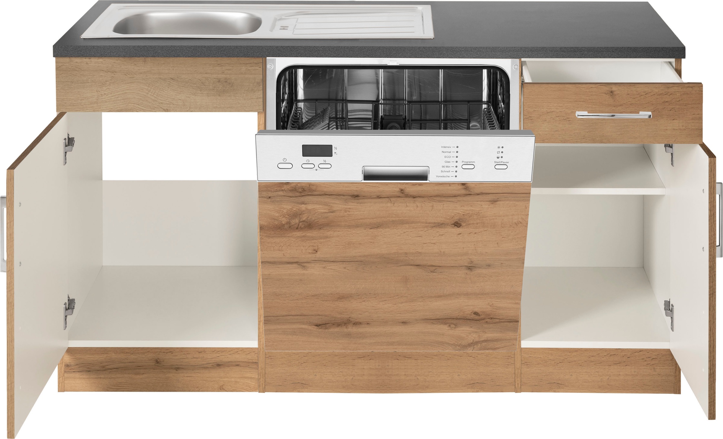 KOCHSTATION Winkelküche »KS-Colmar« mit E-Geräten, Stellbreite 210/330 cm