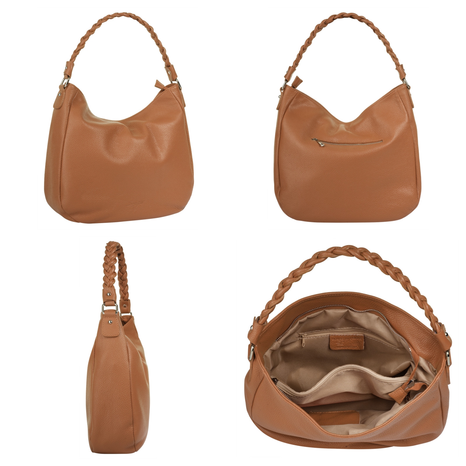 Samantha Look Henkeltasche, echt Leder, Made in Italy