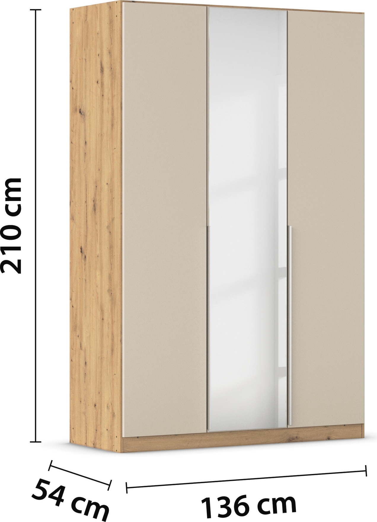 rauch Drehtürenschrank »Kleiderschrank Schrank Garderobe AGORDO mit Dekor- oder Hochglanzfront«, (in zwei Griff-Farben), durchdachte Innenausstattung, in 6 Breiten und 2 Höhen MADE IN GERMANY