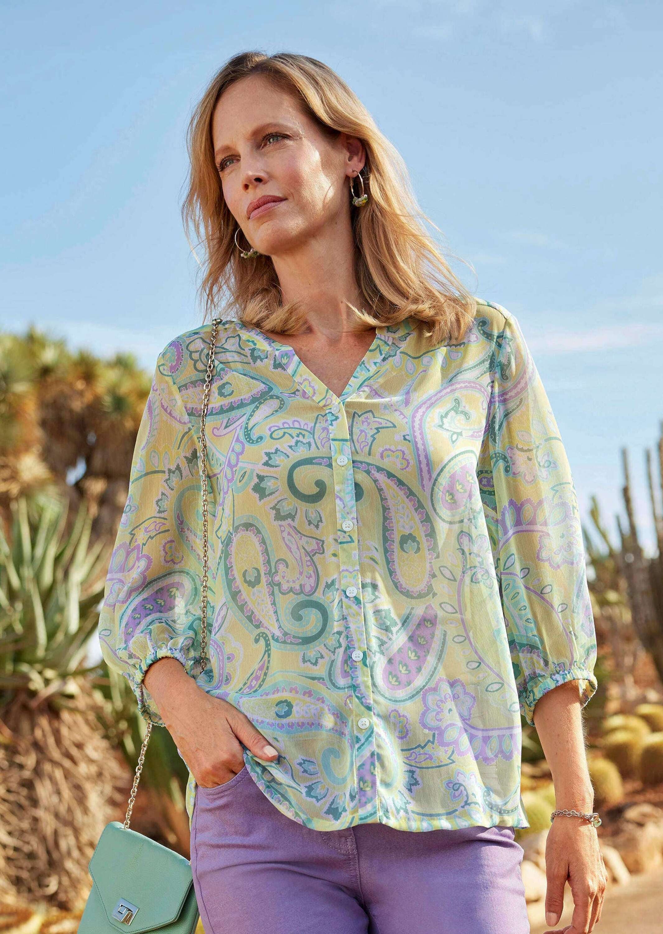 GOLDNER Chiffonbluse »Druckbluse mit Paisley-Muster«