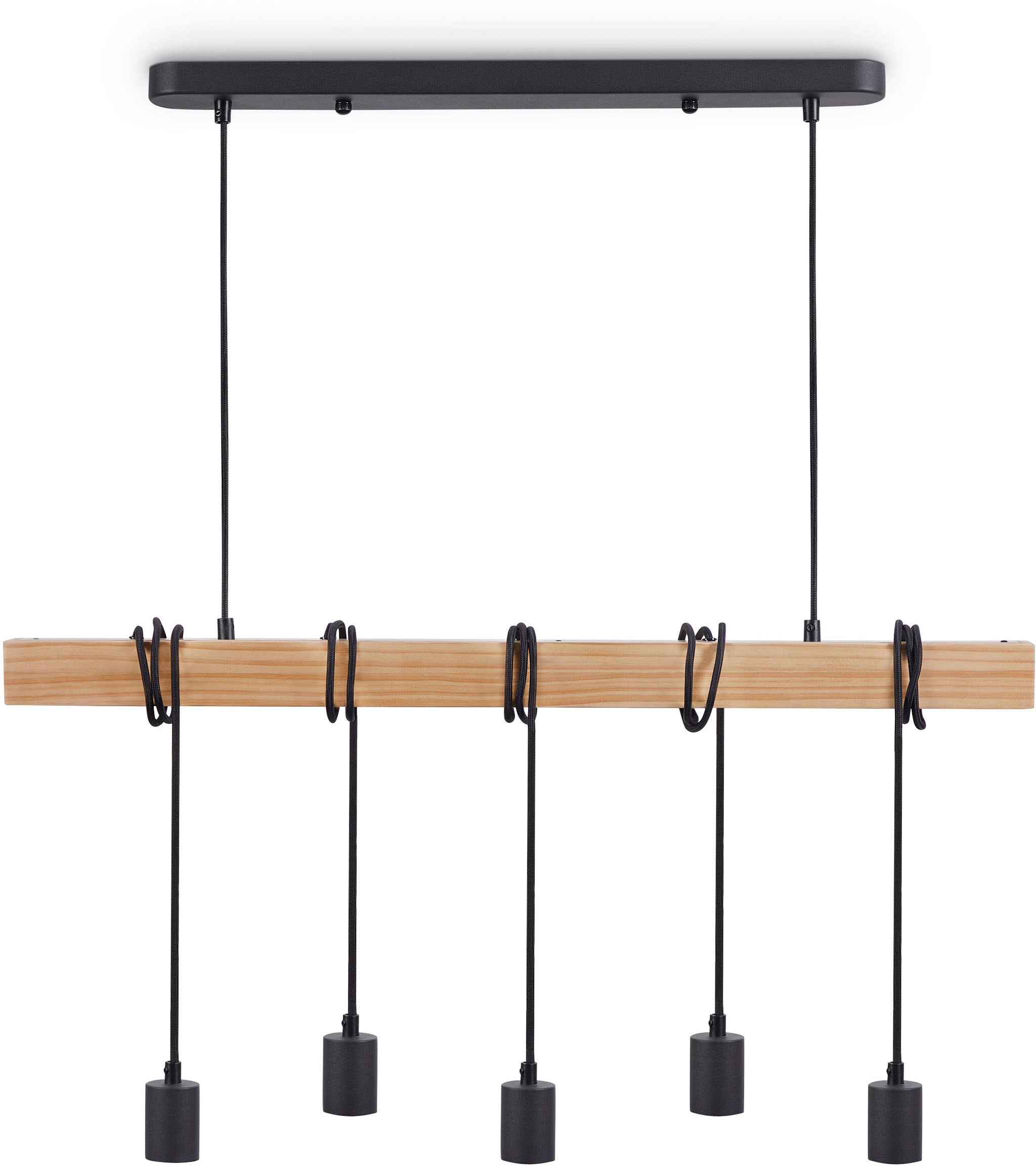 Paco Home Pendelleuchte »SINA«, Leuchtmittel E27 | ohne Leuchtmittel, LED Pendelleuchte Hängelleuchte Wohnzimmer Esszimmer Vintage Holz E27