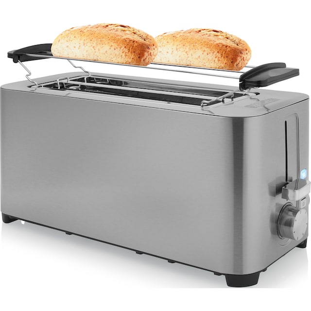 PRINCESS Toaster »142402«, 2 lange Schlitze, 1400 W, Edelstahl,  Brötchenaufsatz, 7 Bräunungsstufen, Krümelschublade jetzt kaufen bei OTTO