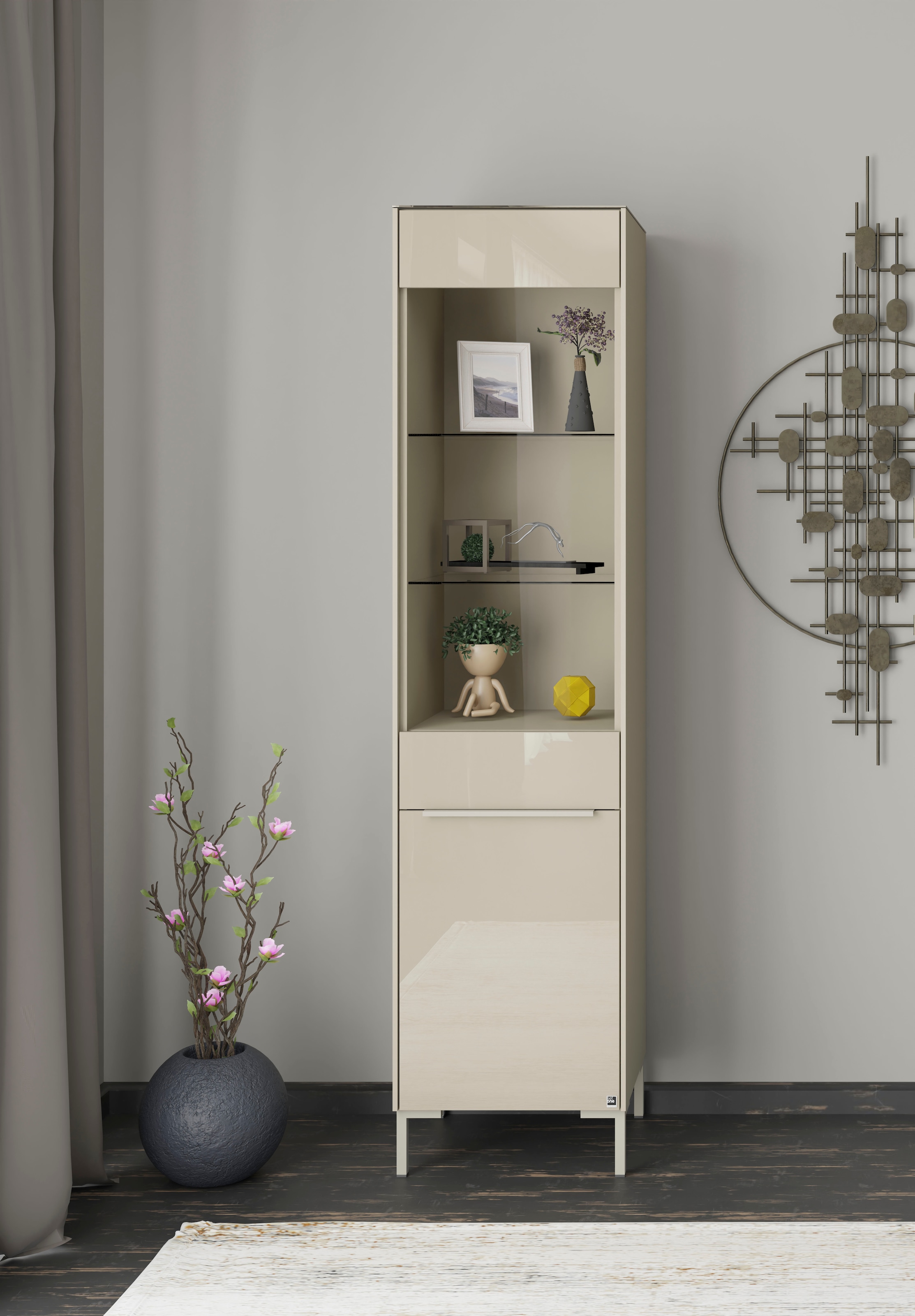 set one by Musterring Standvitrine »Reno« 1 Stk. tlg. Mit Winkelfuß in diversen Farben, 199 cm Höhe & Farbauswahl