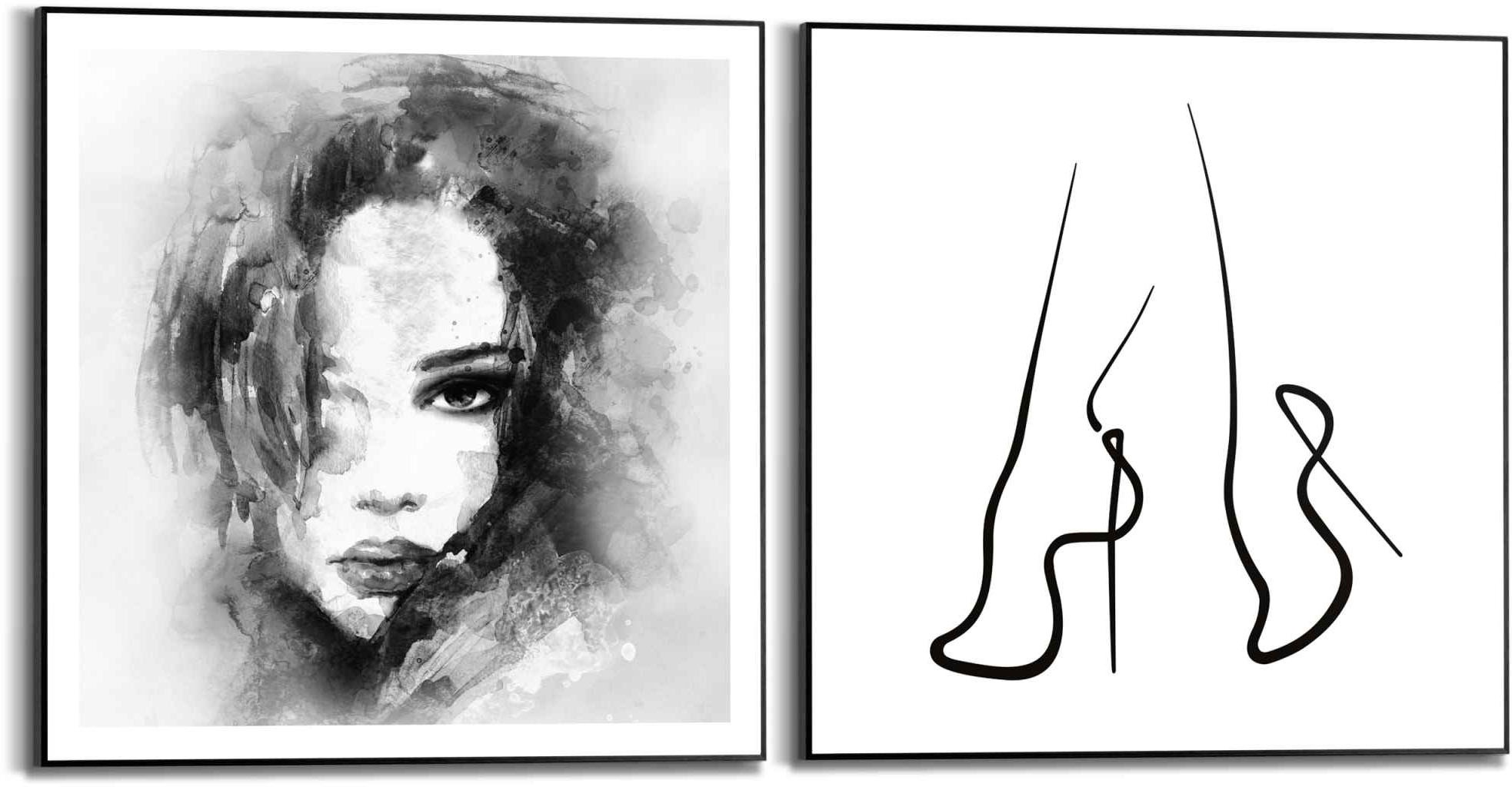Reinders! Wandbild »Illustration Frau - Porträt - Abstrakt«, (2 St.)