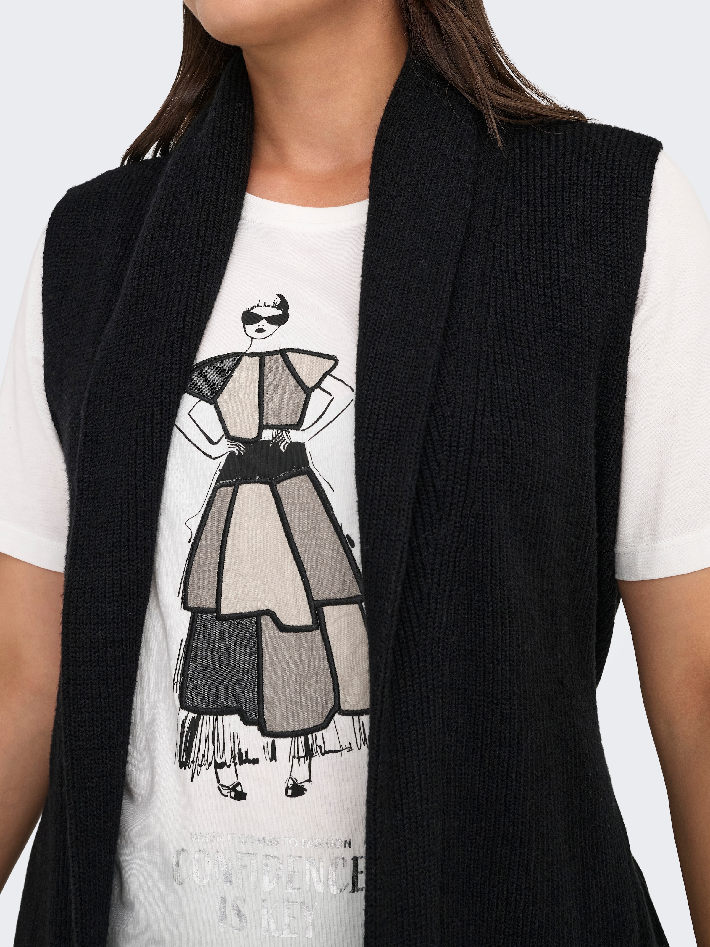 ONLY CARMAKOMA Strickweste »CARKATIA SL RIB WRAP VEST KNT«