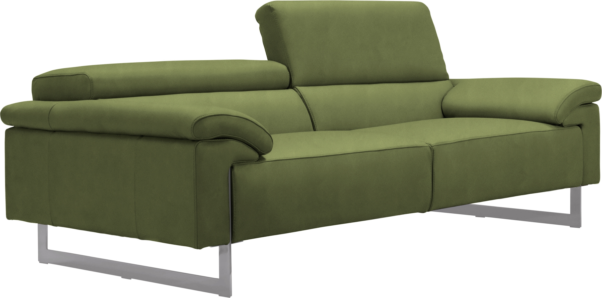 Egoitaliano 2,5-Sitzer »Malika, Designsofa mit hohem Sitzkomfort, edel und bequem«, inkl. Kopfteilverstellung und chromfarbenen Metallfüßen
