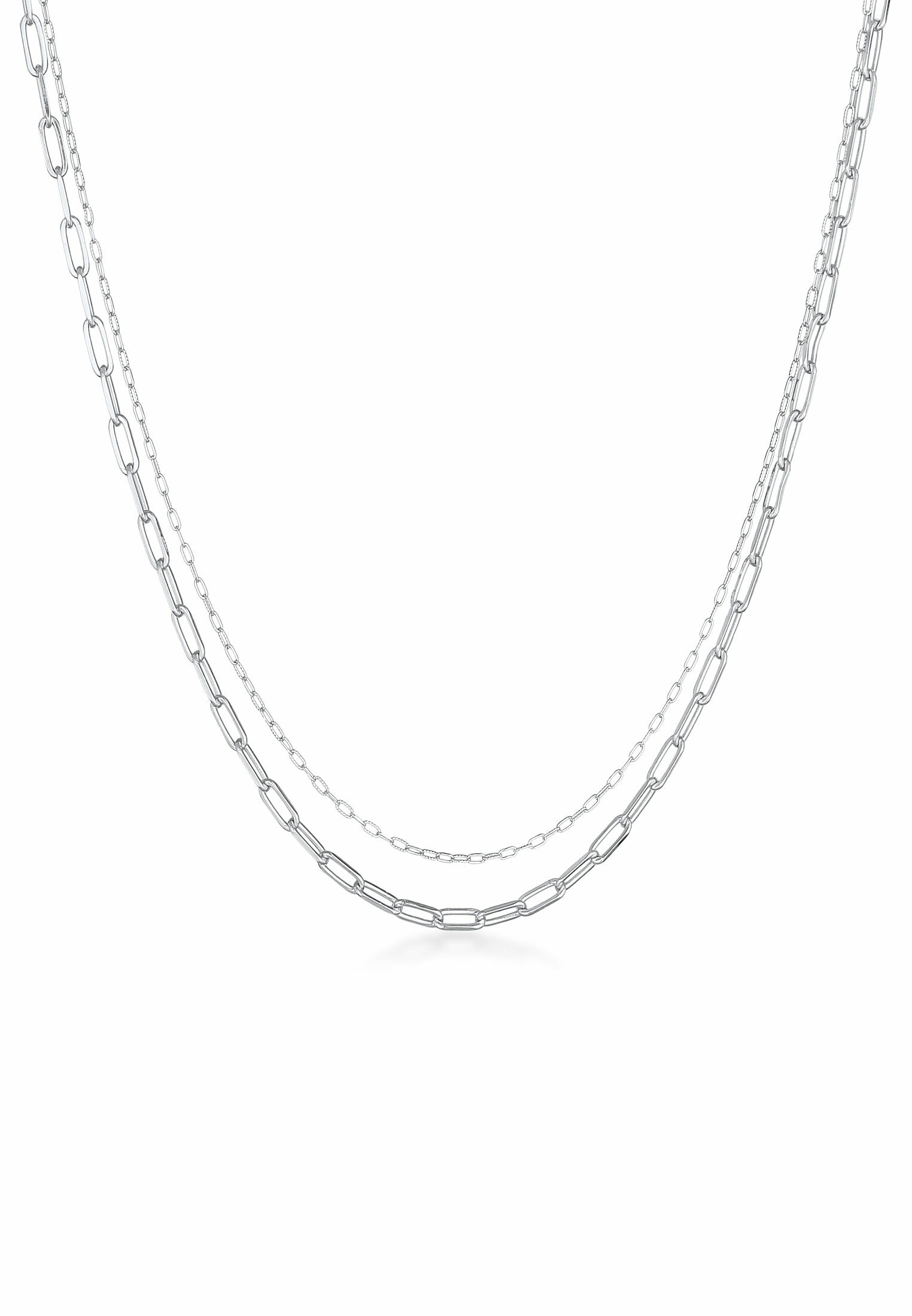 Elli Collierkettchen »Layer Glieder Oval Basic Chain Optik 925 Silber«