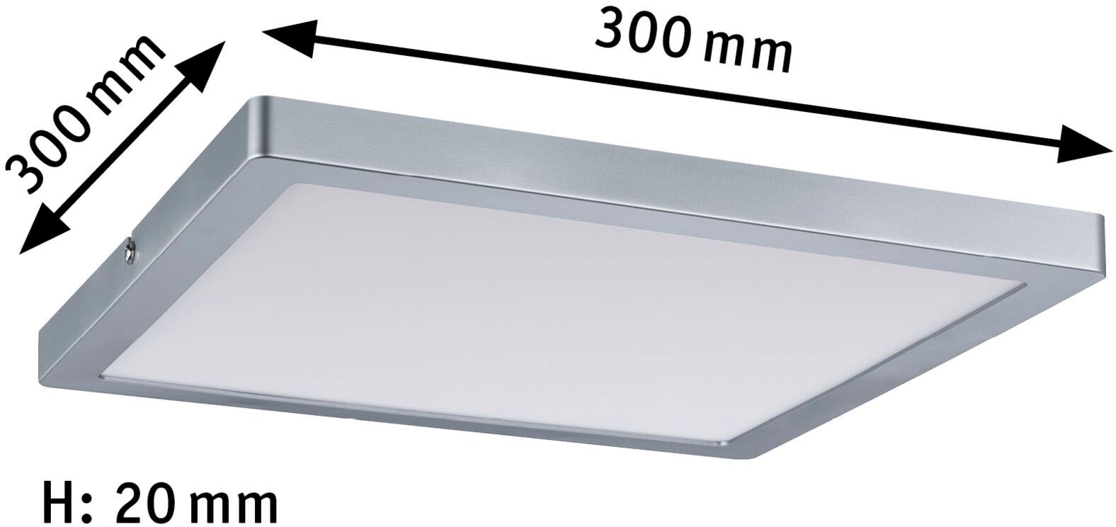 Paulmann LED Panel »Atria«, 1 flammig, Atria eckig 300x300mm 16,5W 2.700K, 230 V, Kunststoff