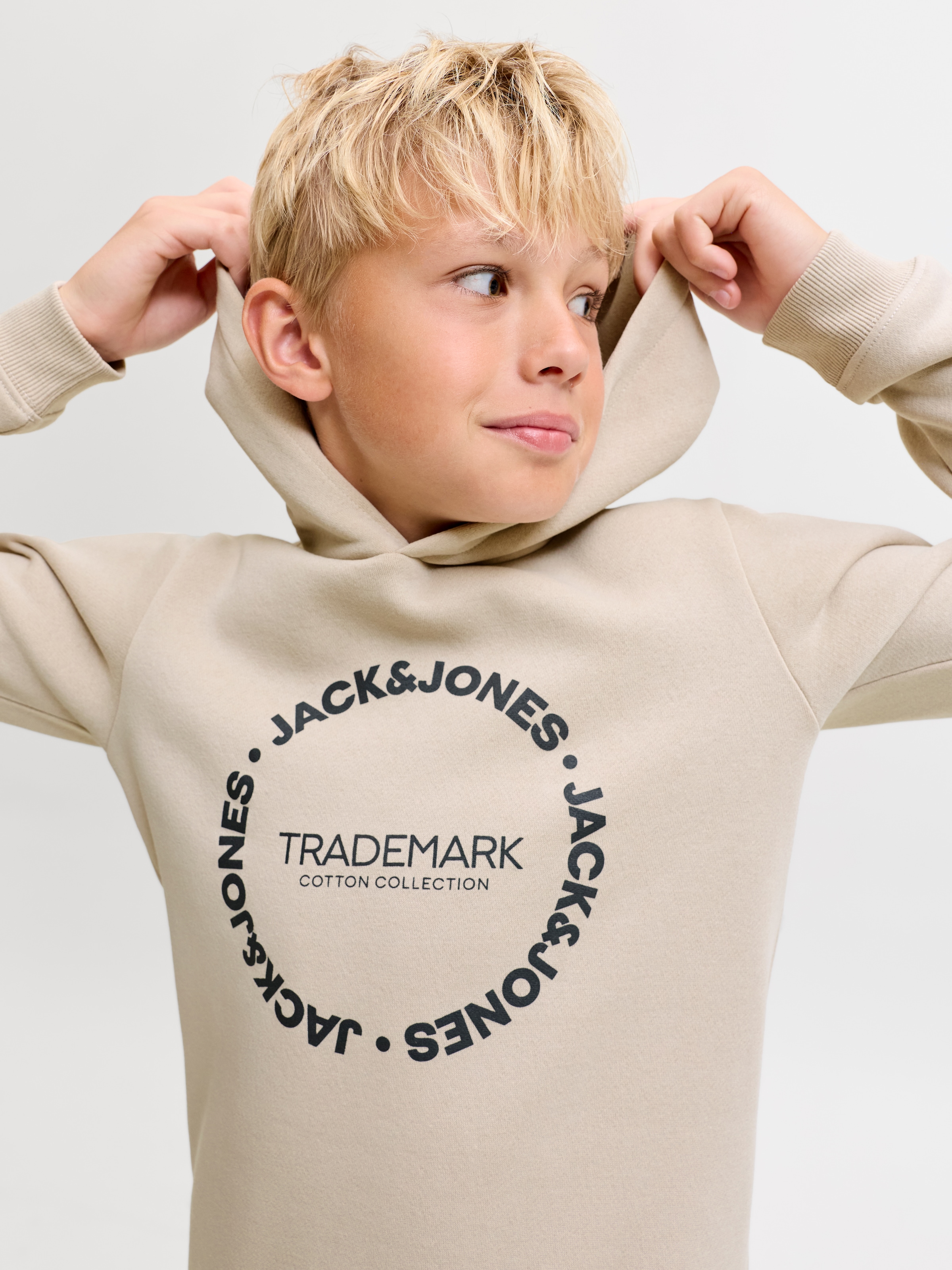 Jack & Jones Junior Kapuzensweatshirt »JJBENSON SWEAT HOOD JNR«, Materialmix, normal geschnitten
