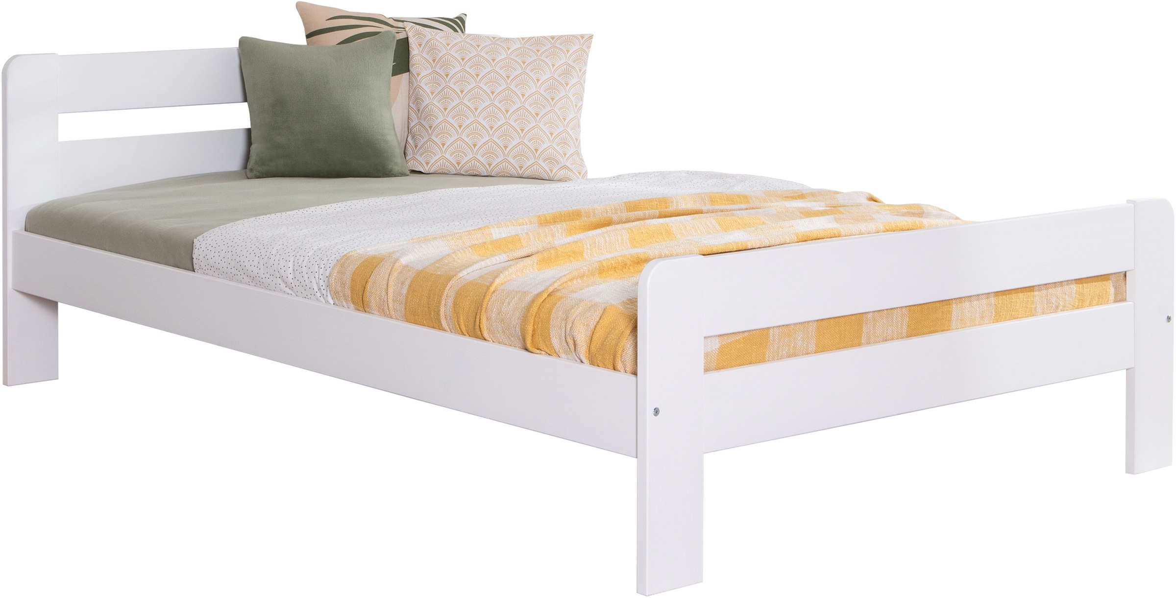Ticaa Massivholzbett »"Bert" in weiß, Größe Liegefläche B/L: 140 cm x 200 cm