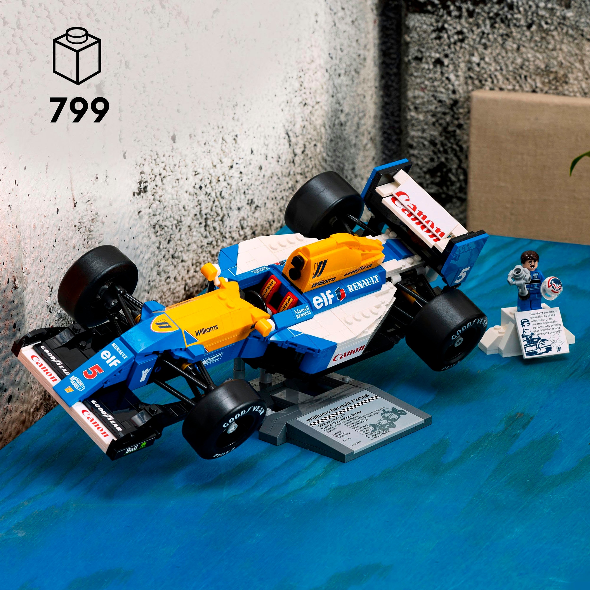 LEGO® Konstruktionsspielsteine »Williams Racing FW14B mit Nigel Mansell (10353), LEGO® Icons«, (799 St.), Made in Europe