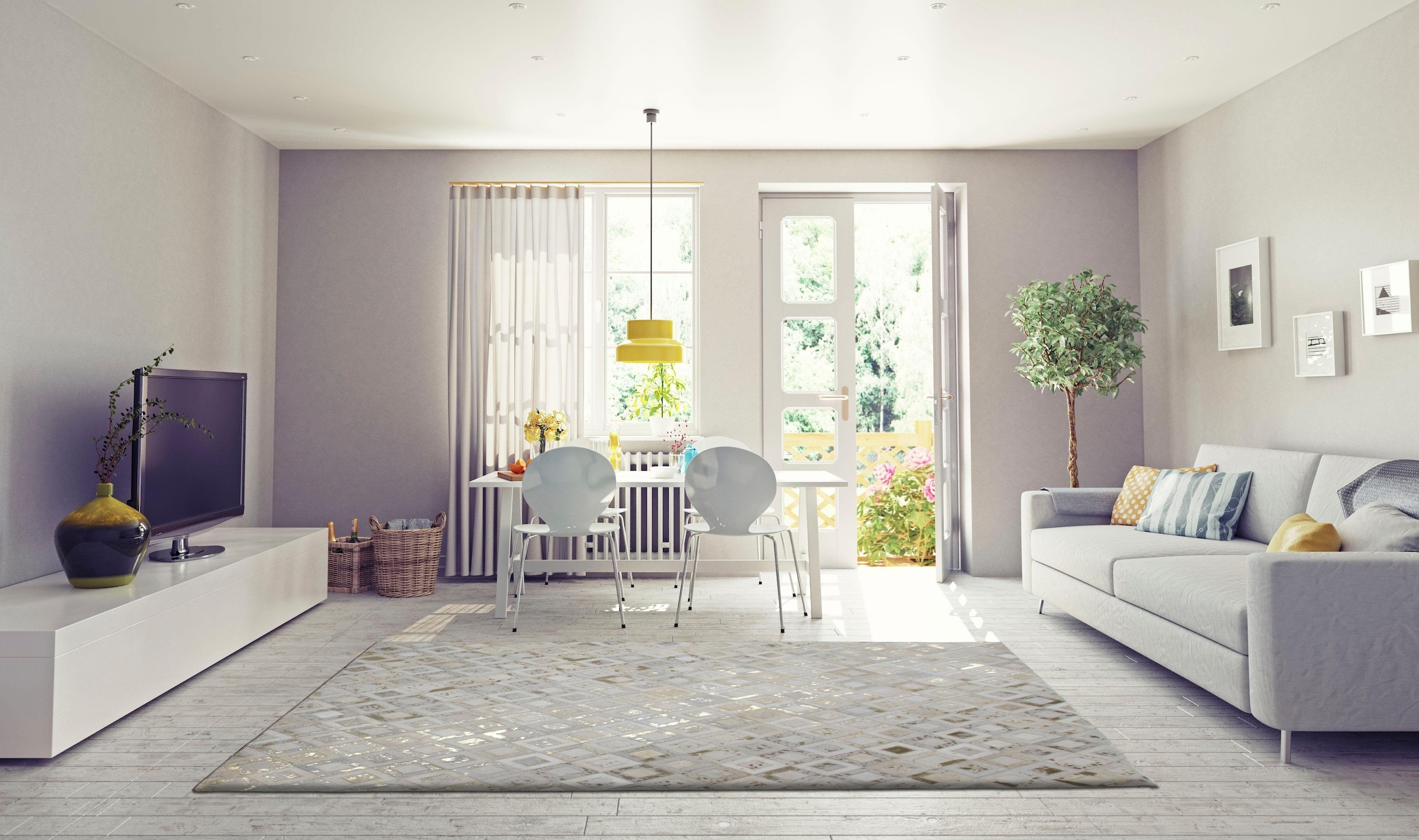 Home affaire Lederteppich »Arno«, rechteckig, jeder Teppich-ein Unikat, Wohnzimmer