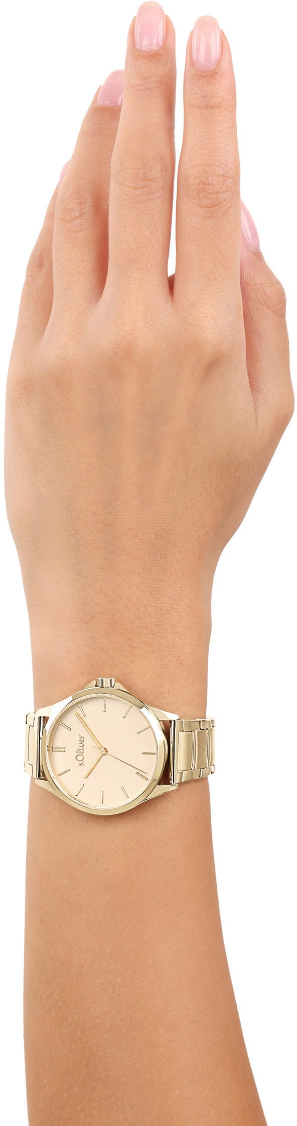 s.Oliver Quarzuhr, Armbanduhr, Damenuhr, Edelstahlarmband, analog