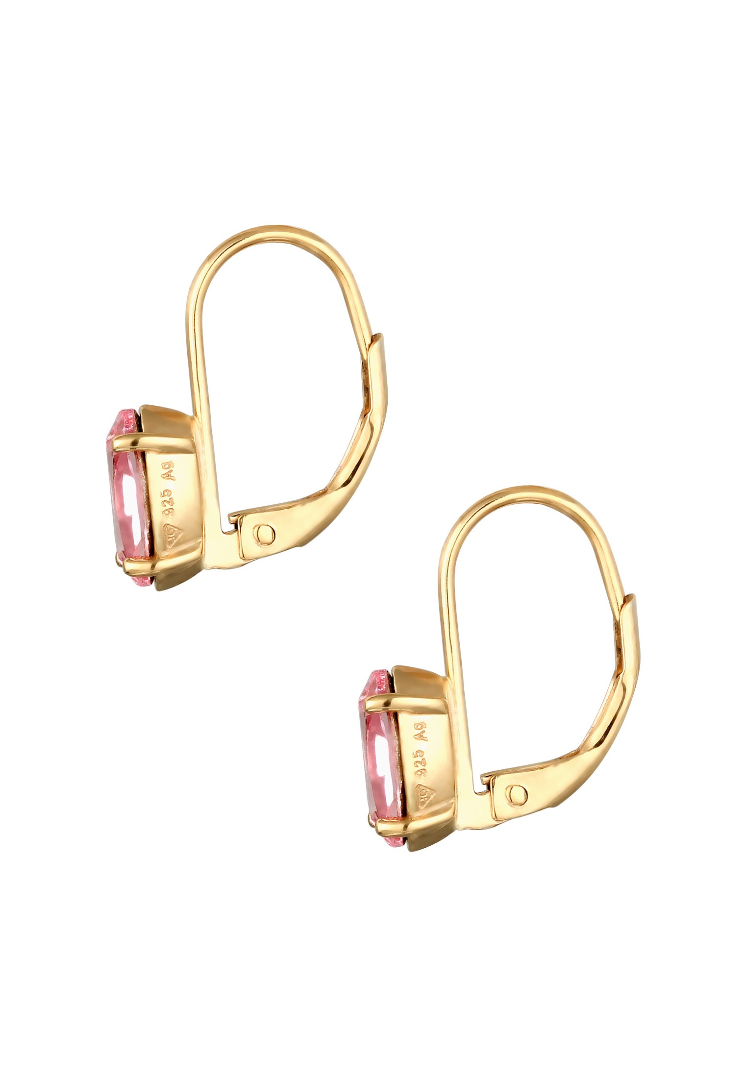 Elli Paar Ohrhänger »Ohrringe Ohrhänger Marquise Glas Kirstalle Rose 925 Sterling Silber«