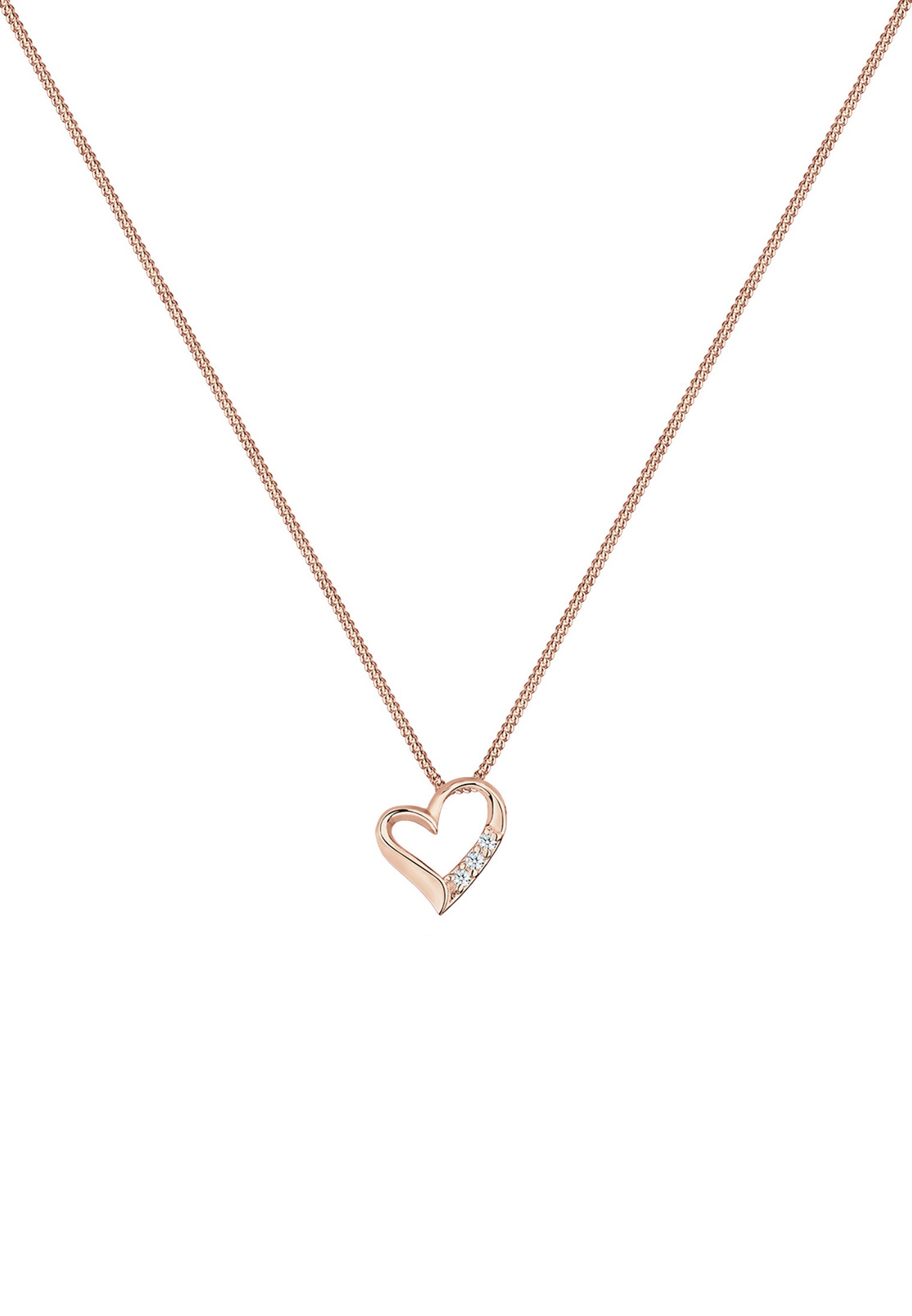 Elli DIAMONDS Silberkette »Halskette Herz Liebe Diamant (0.06 ct.) 925 Silber«