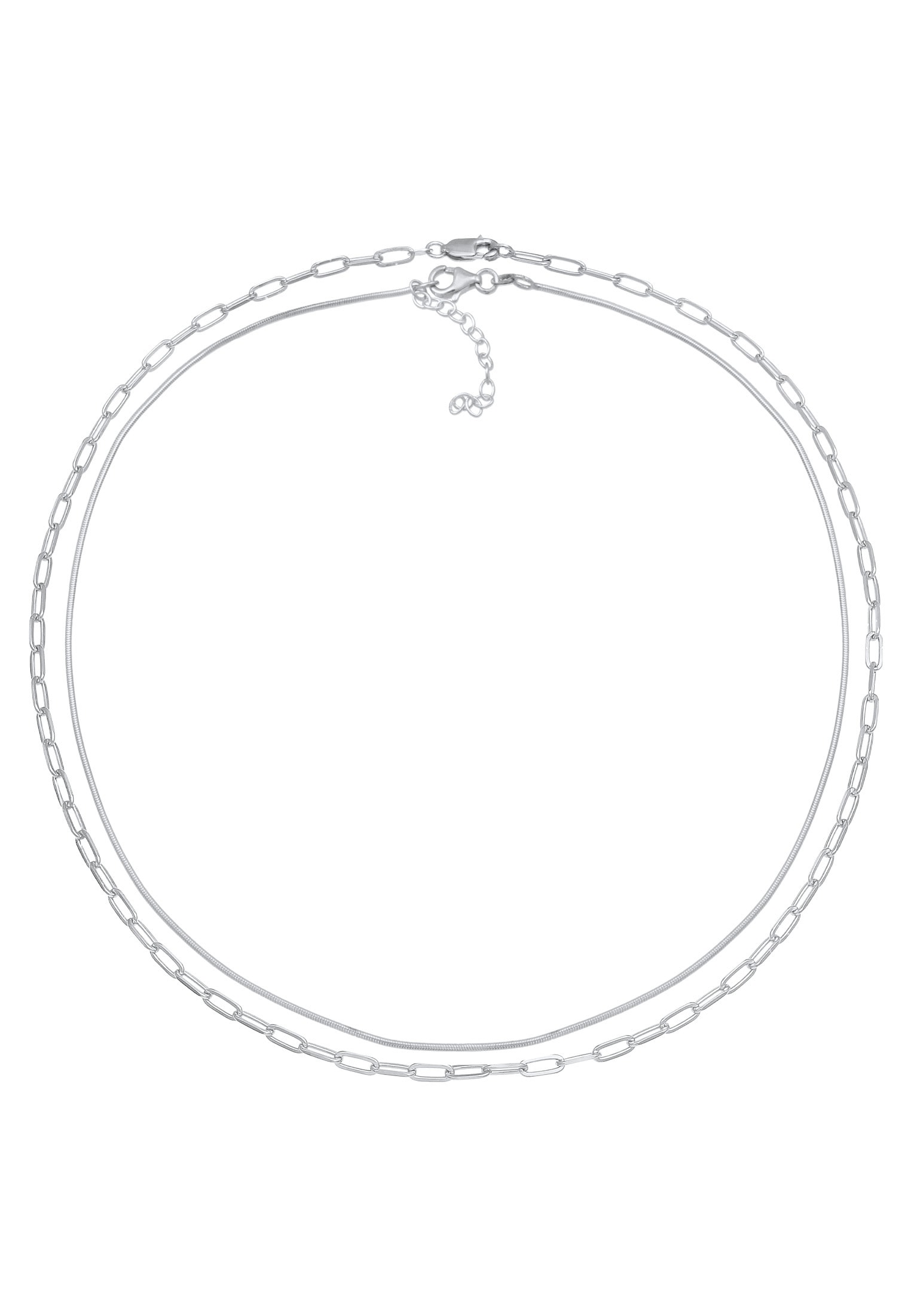 Elli Premium Choker »Schmuckset Choker Set Basic Schlangen Gliederkette 925 Silber«