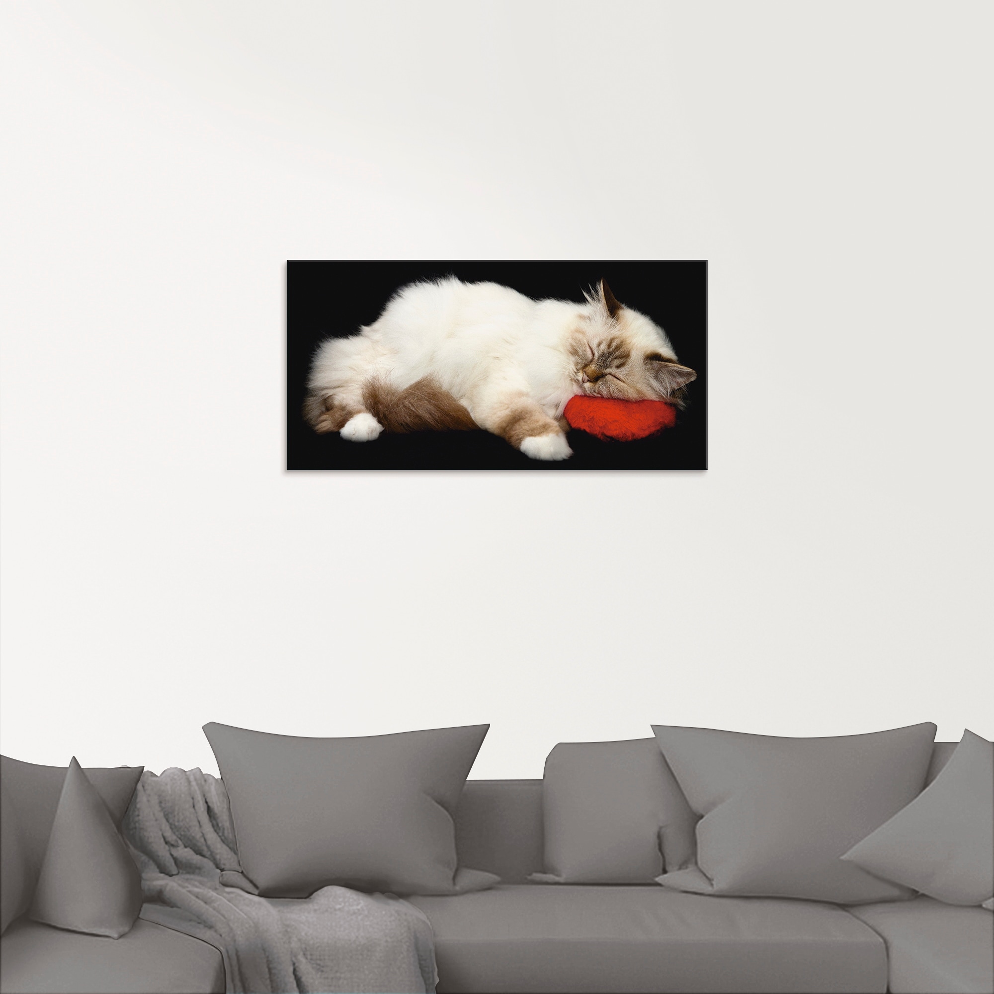 Artland Glasbild »Müde Katze«, Haustiere, (1 St.), in verschiedenen Größen