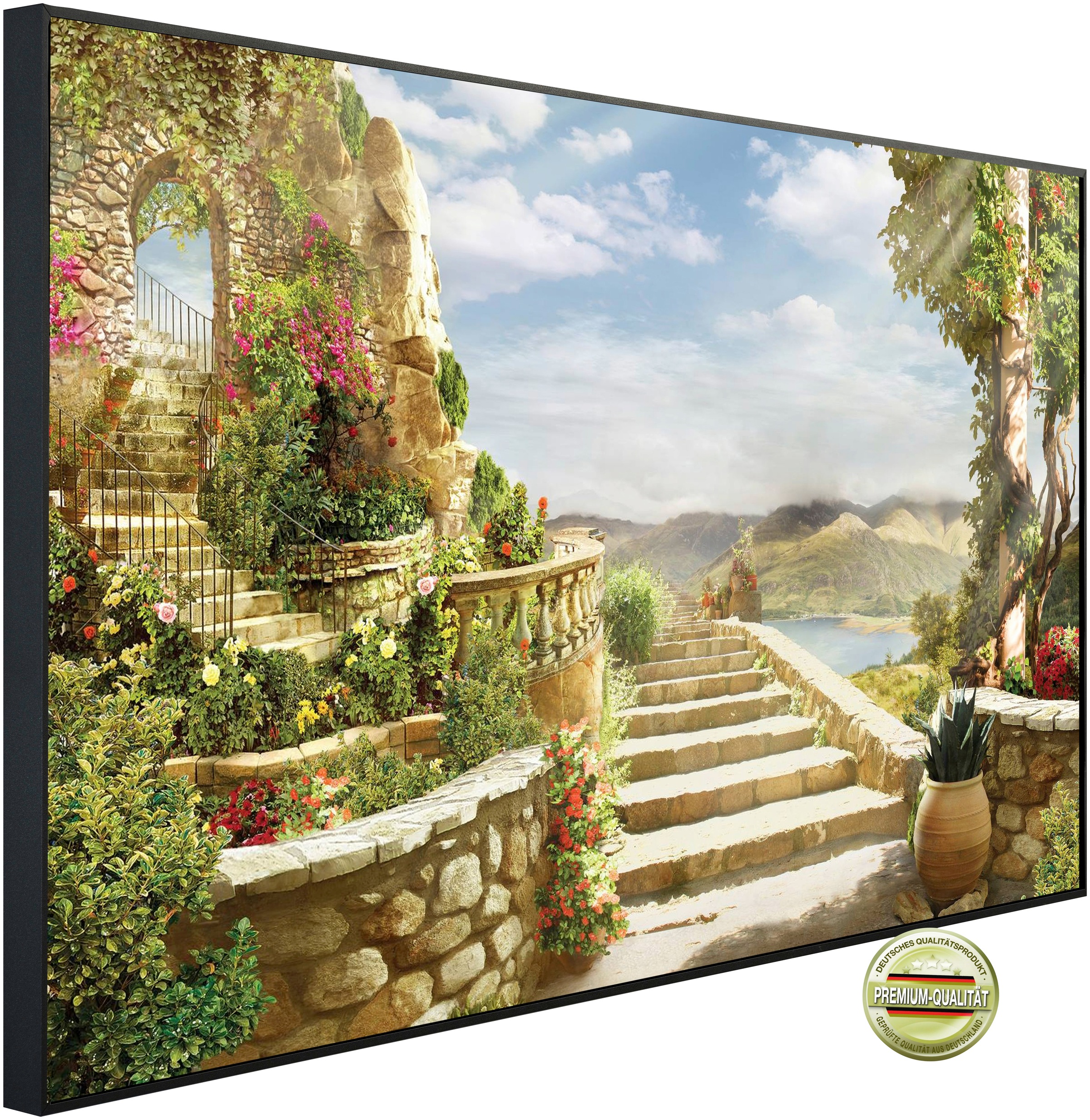 Papermoon Infrarotheizung »EcoHeat - Portofino«, Aluminium, 900 W, 60x120 cm, mit Rahmen, energiesparendes Heizen für angenehme, gesunde und gleichmäßige Wärme