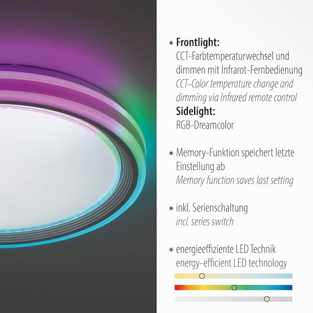 JUST LIGHT Deckenleuchte »SPHERIC«, 2 flammig-flammig, LED, CCT - über  Fernbedienung, RGB-Rainbow, Infrarot inkl., dimmbar bei OTTO