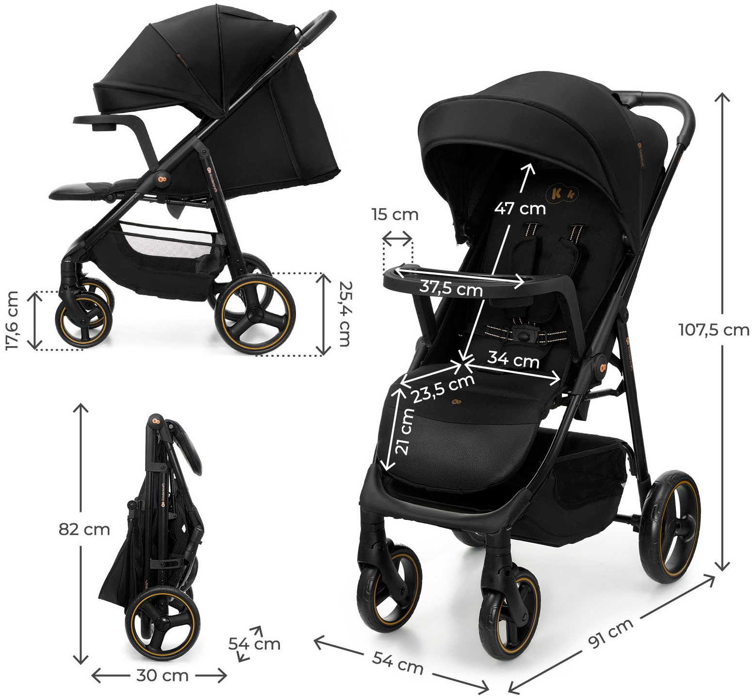 Kinderkraft Kinder-Buggy »TRIG 3 mit Snacktablett« 22 kg