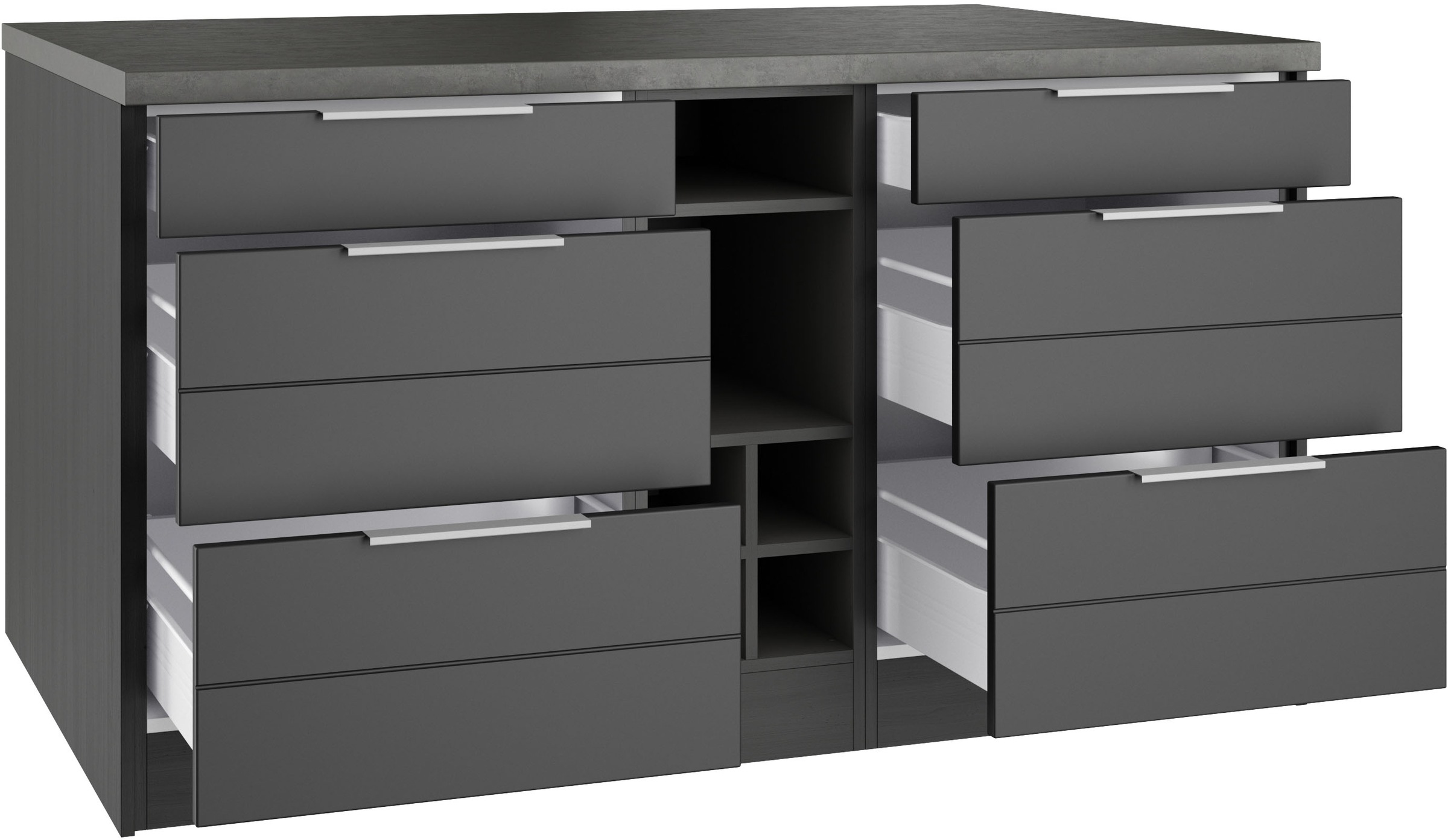 KOCHSTATION Kücheninsel »KS-Luhe, Breite 153 cm, mit Flaschenregal« MDF-Fronten, Arbeitsplatte 38mm stark