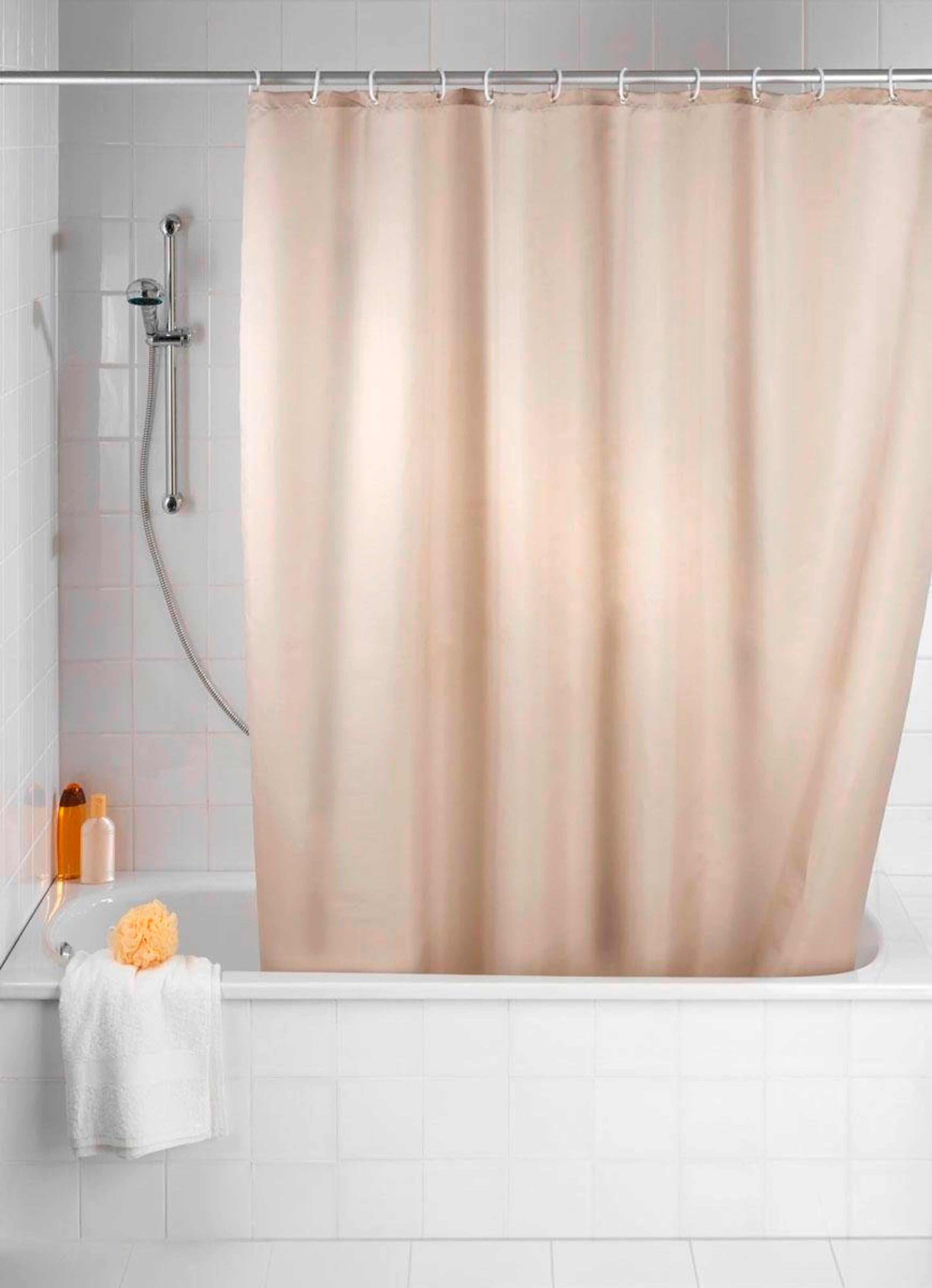 WENKO Duschvorhang »Uni Beige«, Höhe 200 cm, Polyester, waschbar