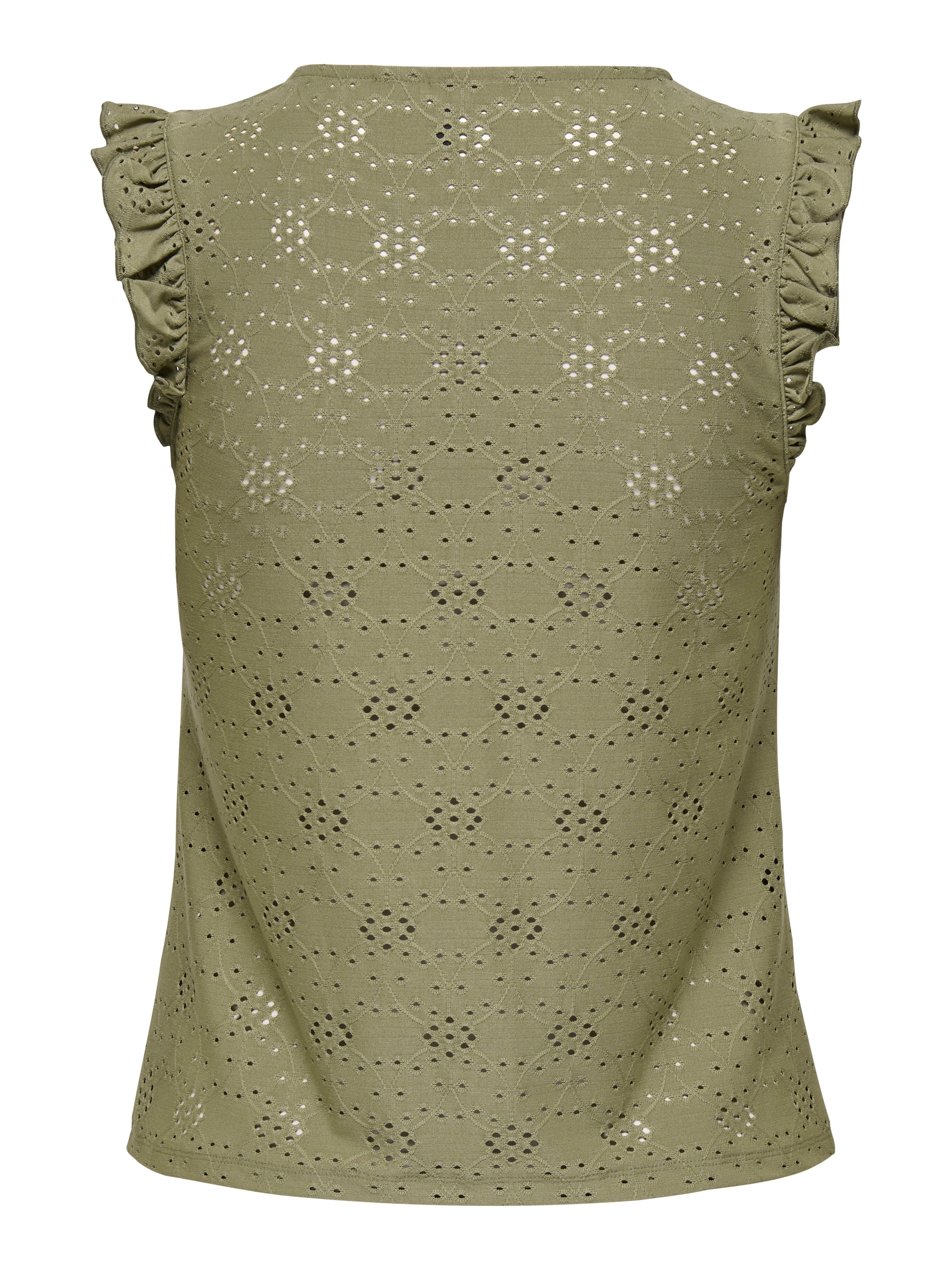 ONLY Shirttop »ONLSMILLA S/L FRILL TOP JRS« Materialmix, regular fit, Rundhals