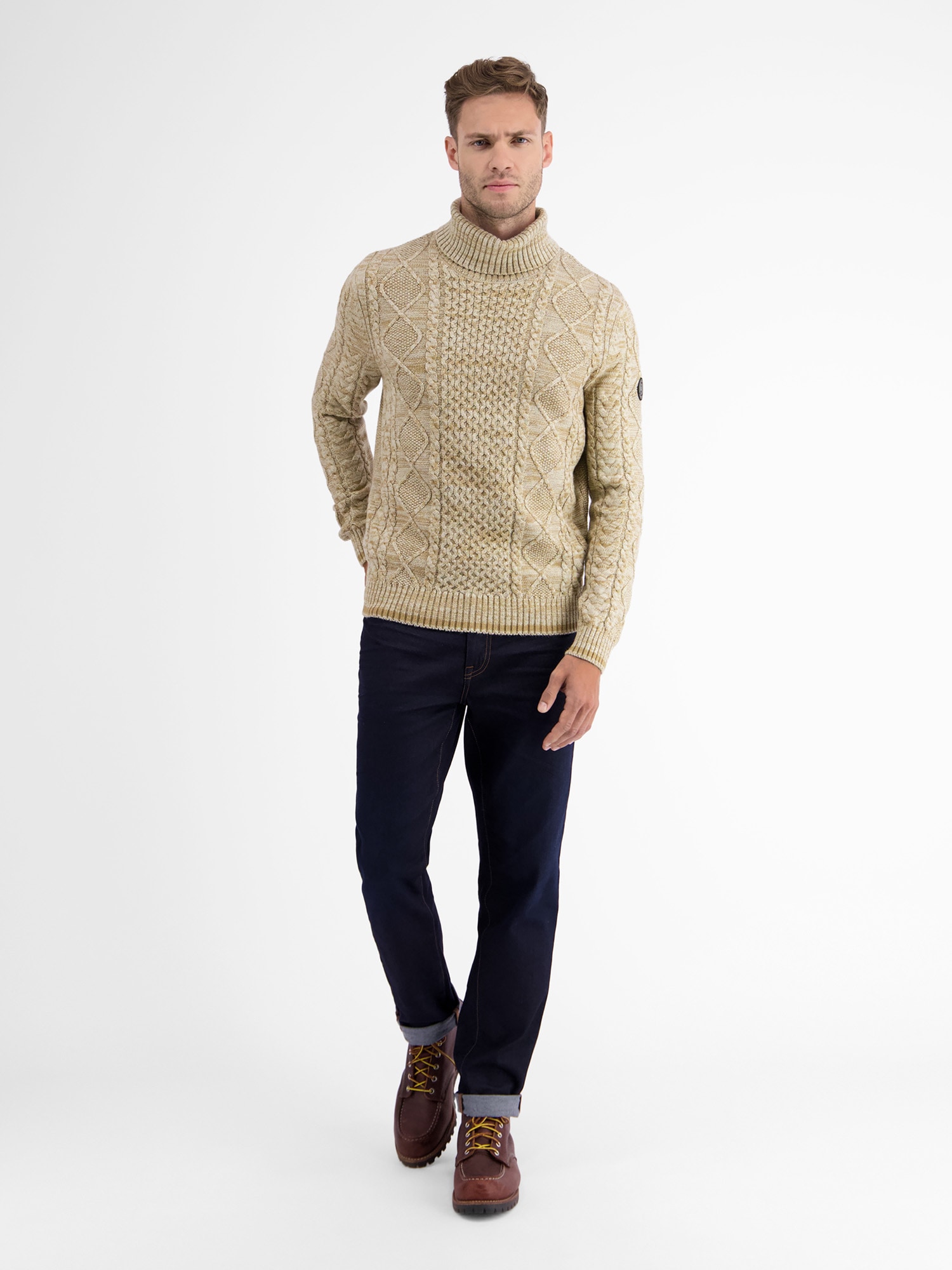 LERROS Strickpullover »LERROS Jacquard-Rollkragenpullover«