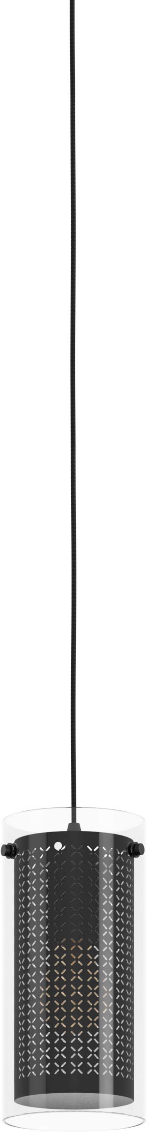 EGLO Hängeleuchte »PINTO TEXTIL 1« E27 1 Stk. Hängeleuchte in schwarz aus Stahl  -  exkl. E27 - 1X10W