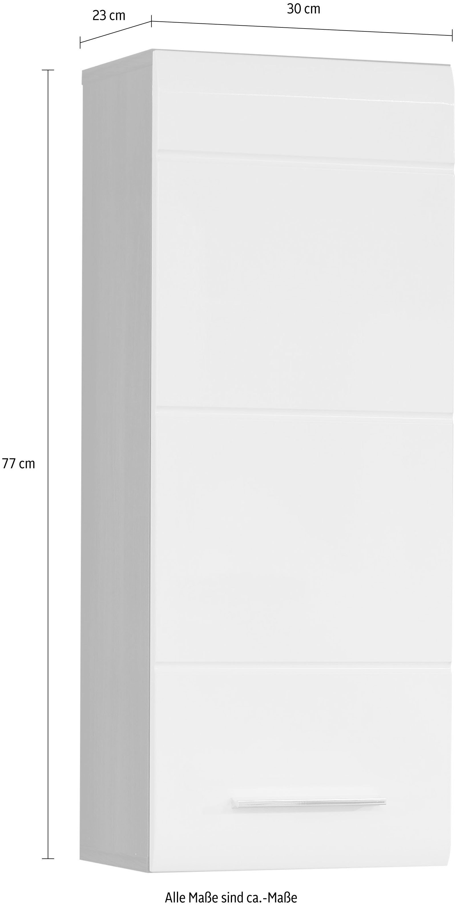 welltime Hängeschrank »Sovana« Badezimmerschrank mit 2 Fächern in Weiß - (B/T/H) 30/24/77 cm
