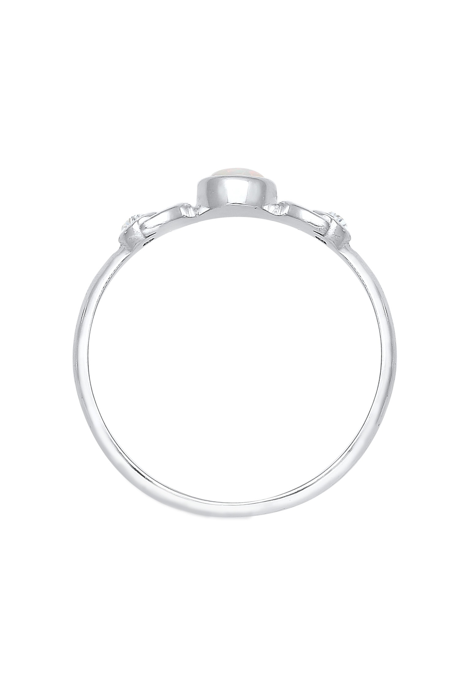 Elli Silberring »Ring Halbmond Zirkonia Synthetischer Opal 925 Sterling Silber«