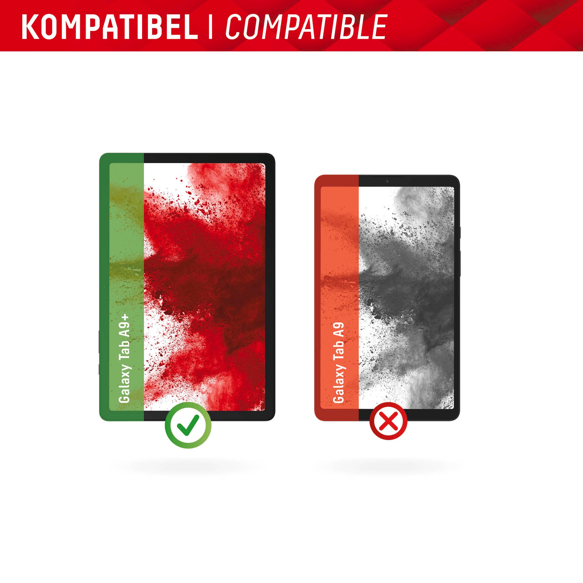 Displex Displayschutzglas »Tablet Glass«, für Samsung Galaxy Tab A9+, Bildschirmschutz, Schutzglas, Splitterschutz, kratzfest