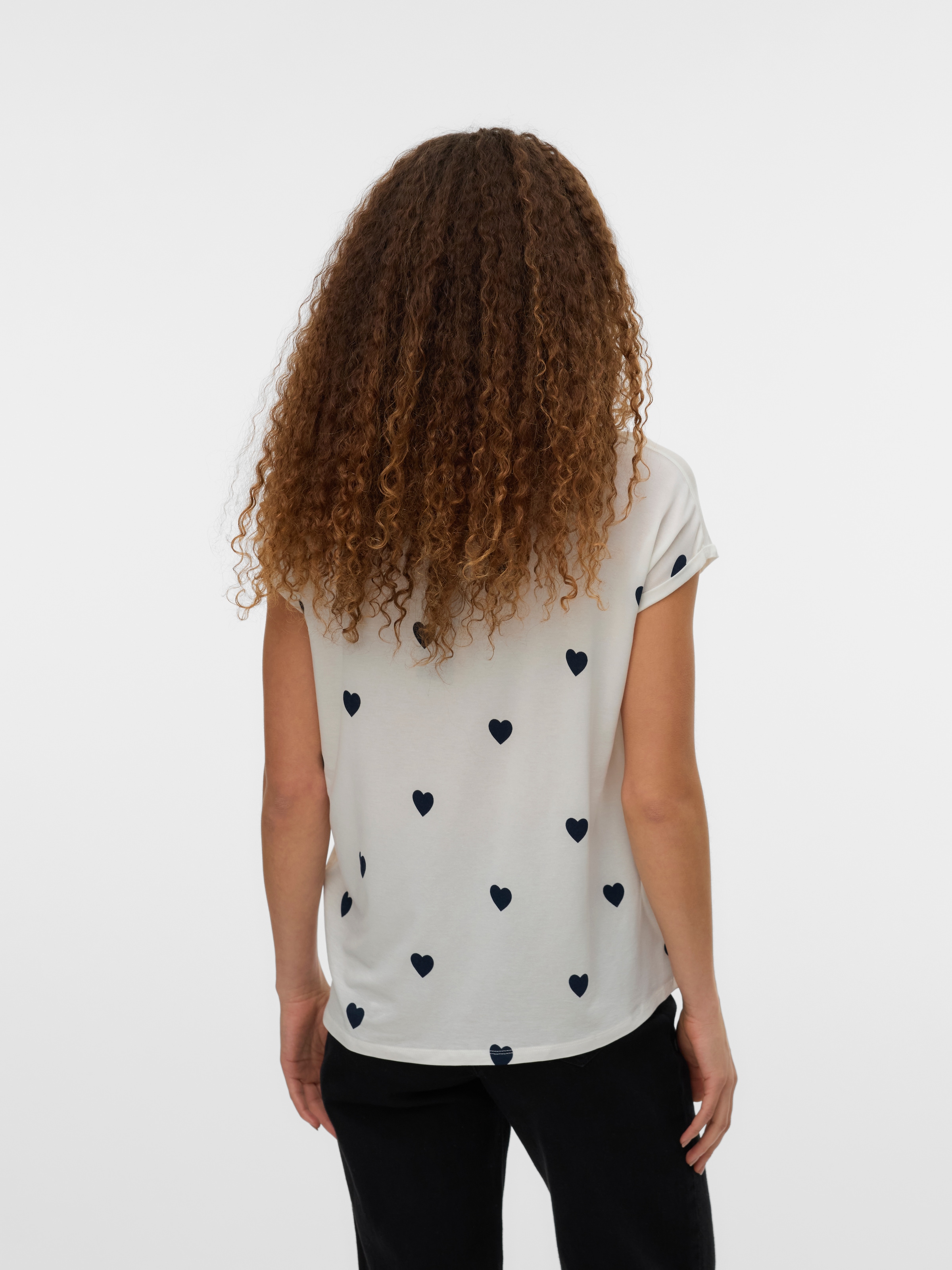 Vero Moda Kurzarmshirt »VMAVA SS TOP MULTI AOP NOOS« Materialmix, regular fit