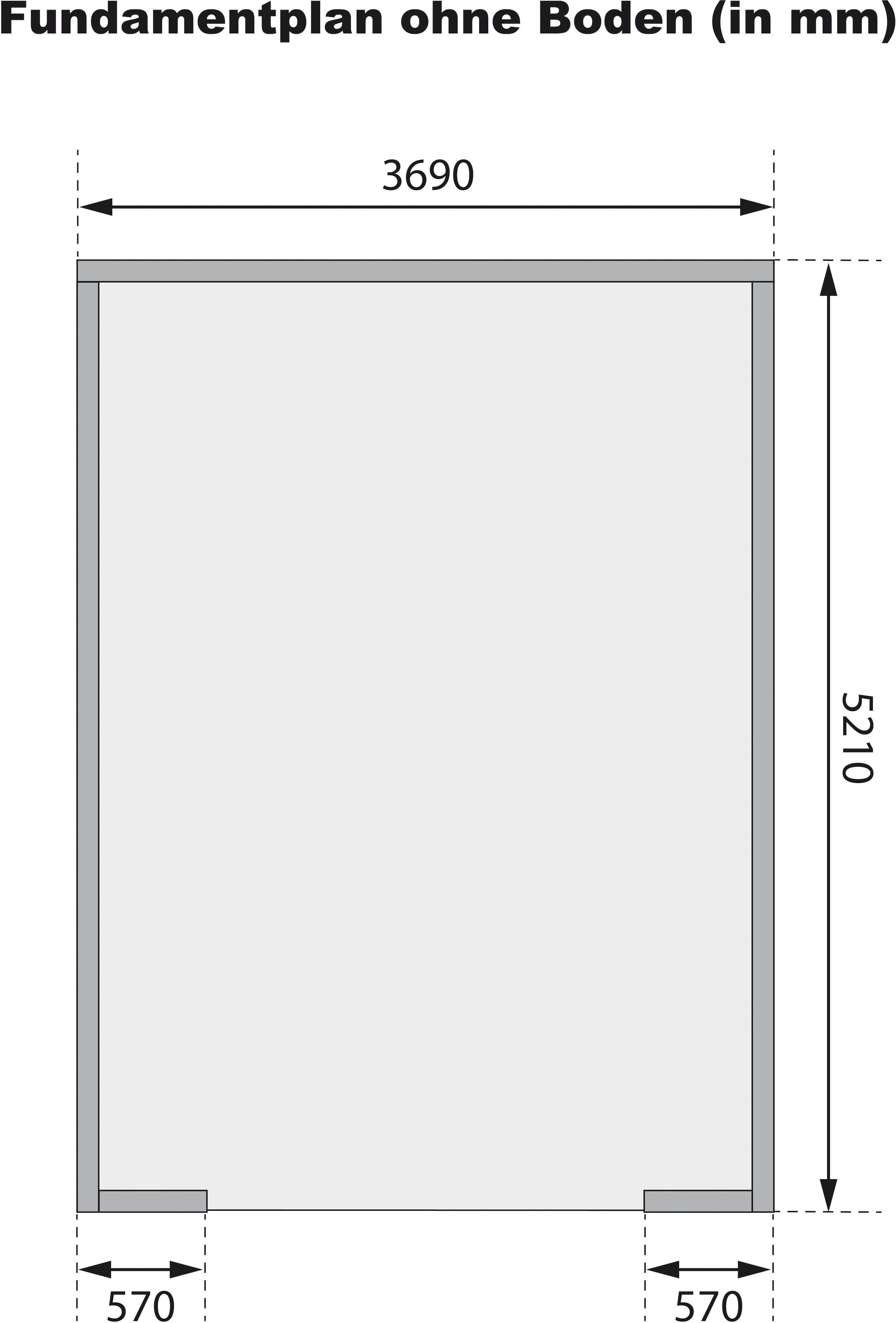 Karibu Garage »Blockhausgarage«, BxT: 435x572 cm, 193 cm Einfahrtshöhe, 38 mm Wandstärke