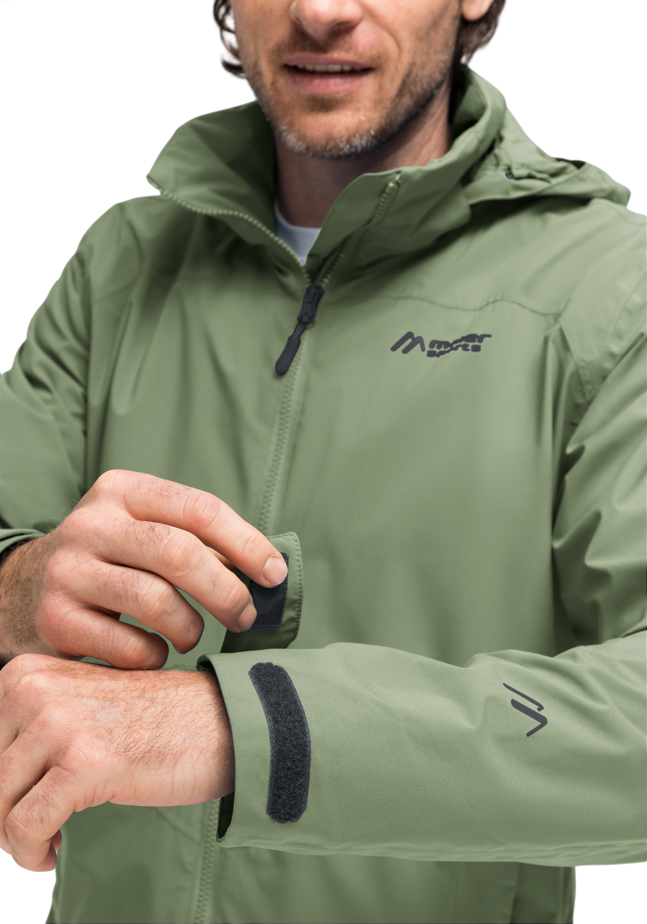 Maier Sports Outdoorjacke »Metor rec M«, Herren Regenjacke wasserdicht mit Kapuze, 2 Taschen außen, Innentasche