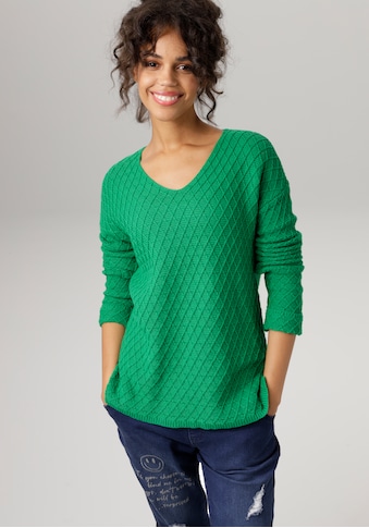 Aniston CASUAL V-Ausschnitt-Pullover, im trendigen Mustermix kaufen