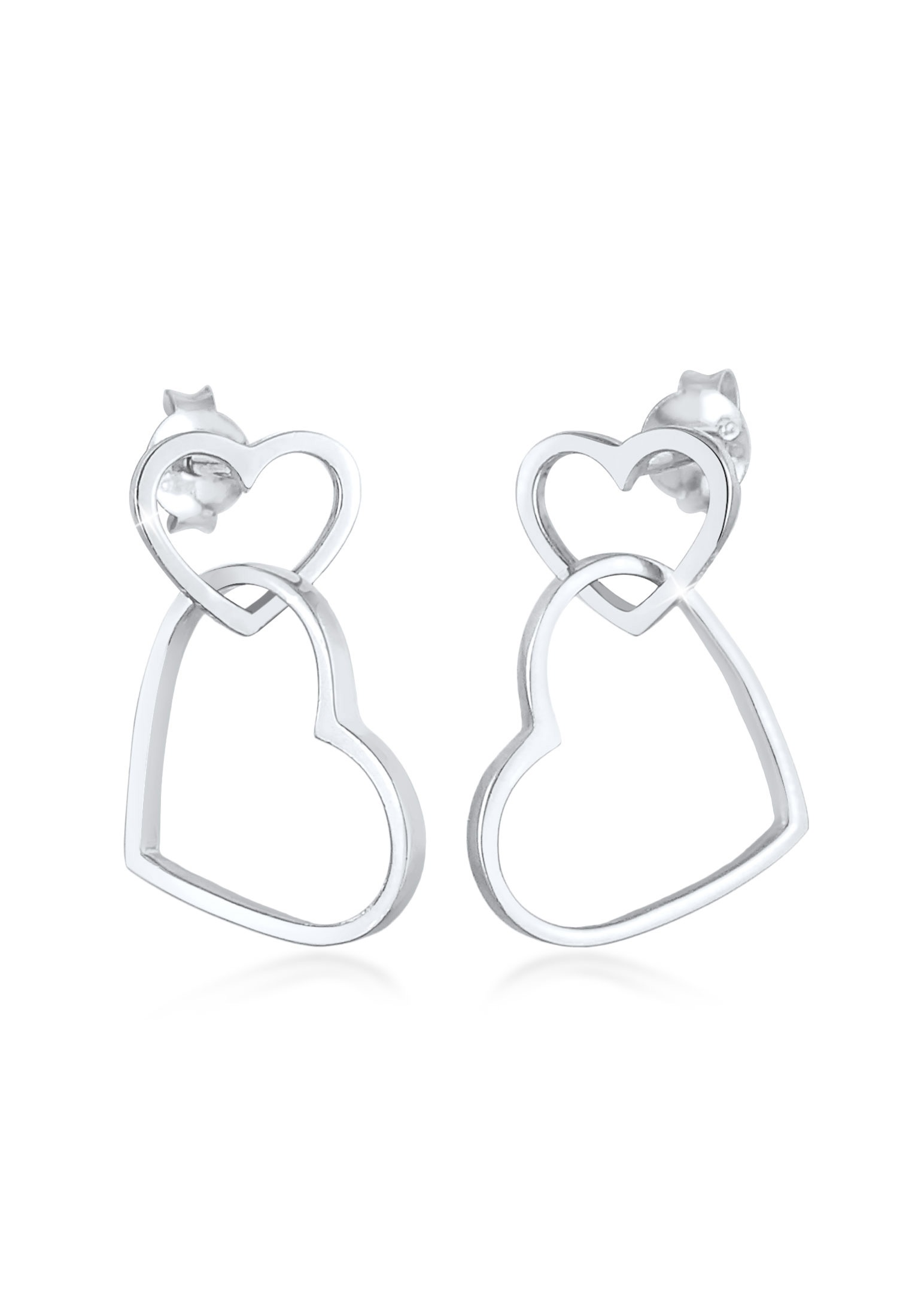 Elli Paar Ohrstecker »Ohrringe Ohrhänger Stecker Herz Liebe 925 Silber«