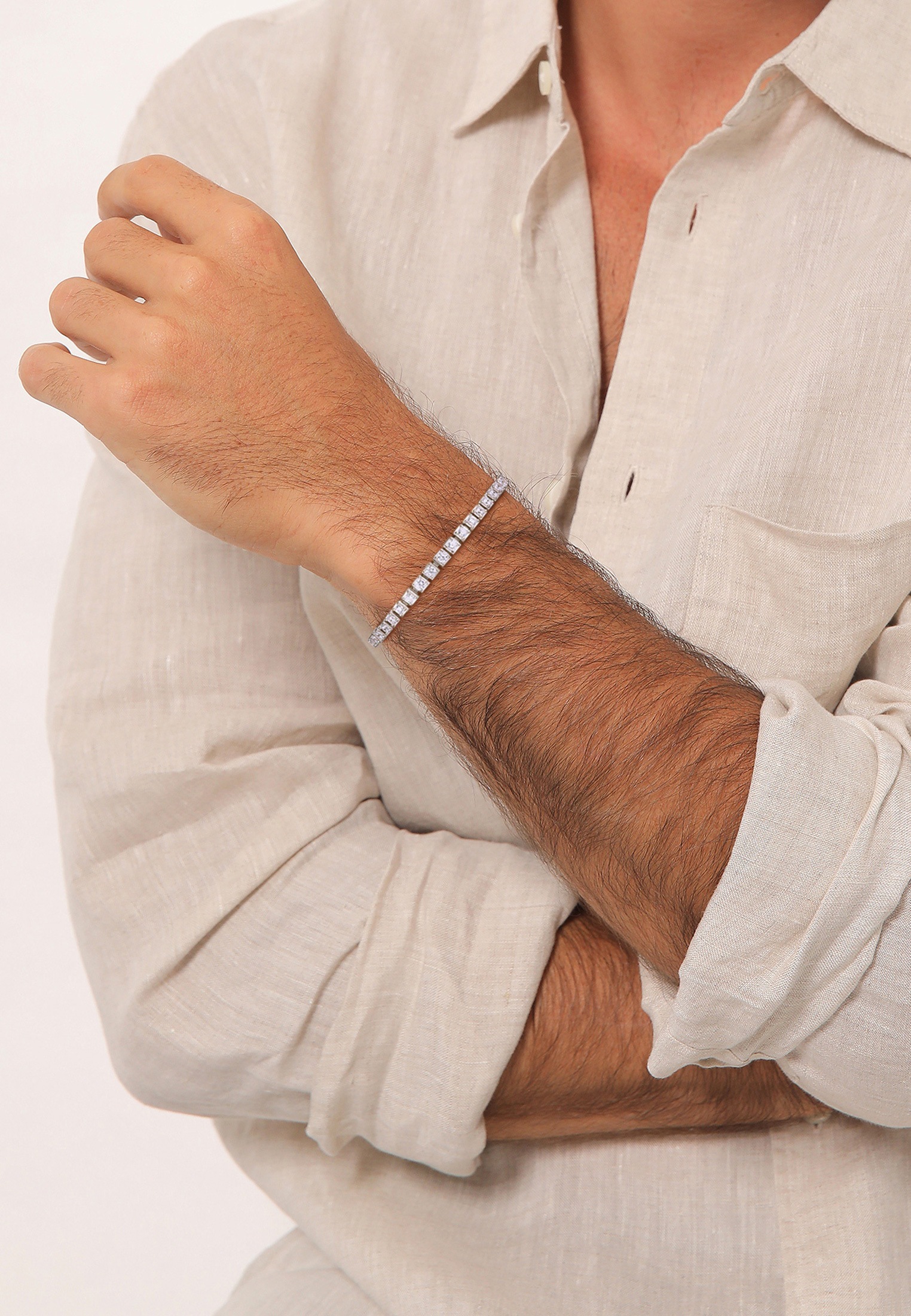 Kuzzoi Armkette »Armband Tennisarmband Zirkonia Weiß 925 Sterling Silber«