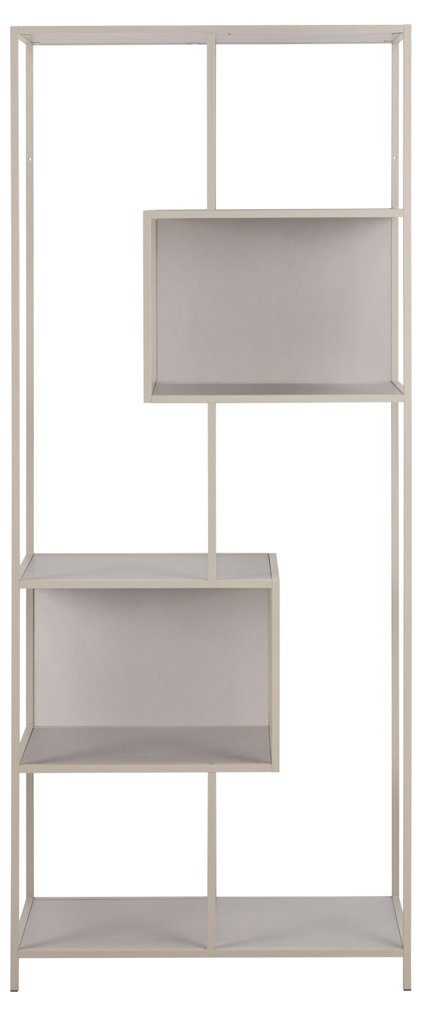 ACTONA GROUP Bücherregal »Seaford, Regal, Standregal, Raumteiler«, Regal, grau, asymmetrische Details, wendbare Rückwand, 77x35x185cm