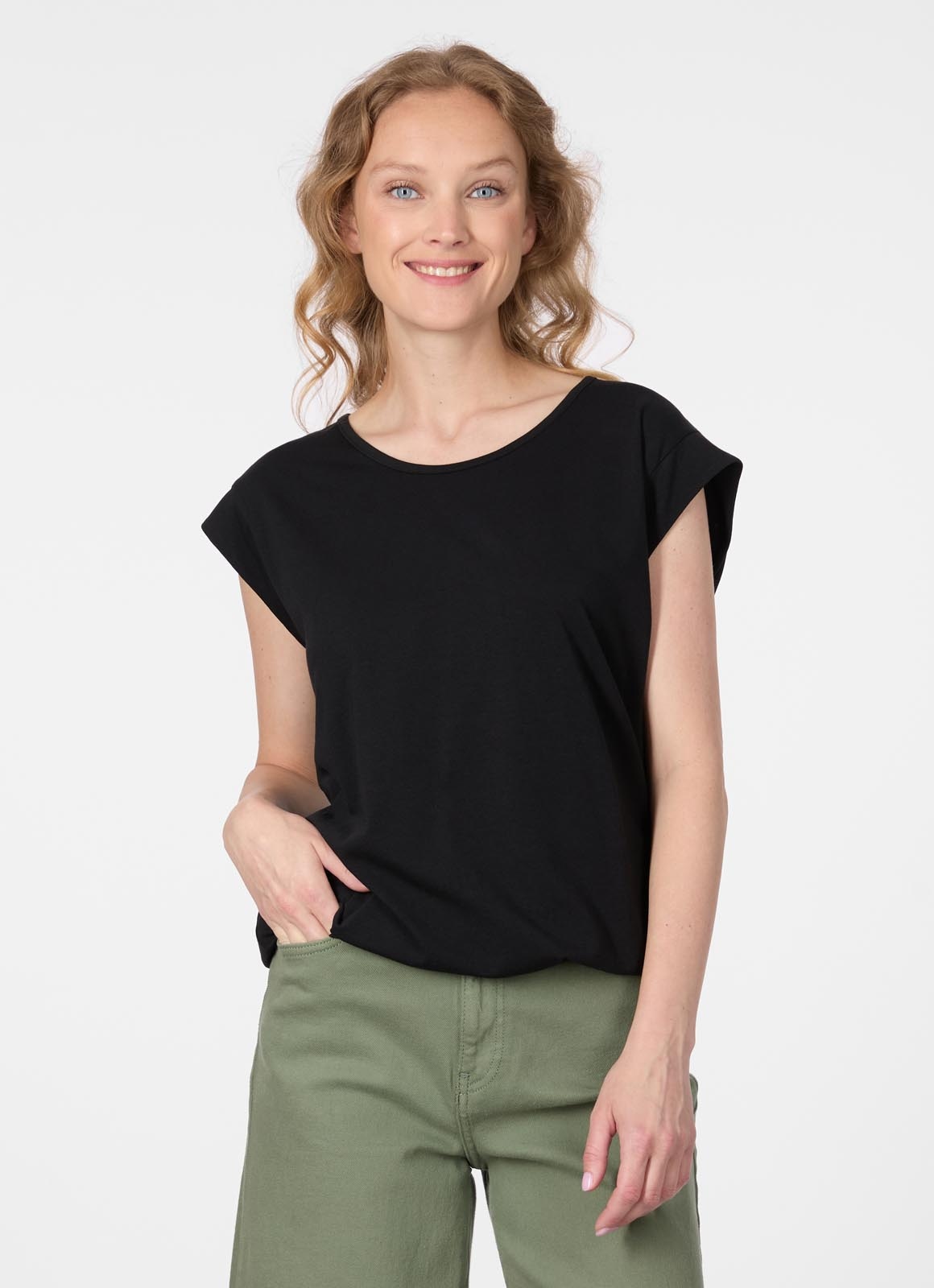 Ragwear Kurzarmshirt »TULSA« Fließendes Material mit Gummizug in unifarbener Optik