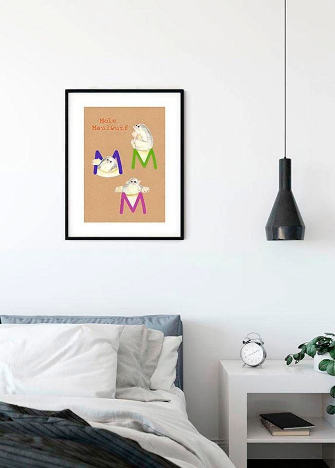 Komar Poster »ABC Animal M«, Buchstaben, (1 St.), Kinderzimmer, Schlafzimmer, Wohnzimmer