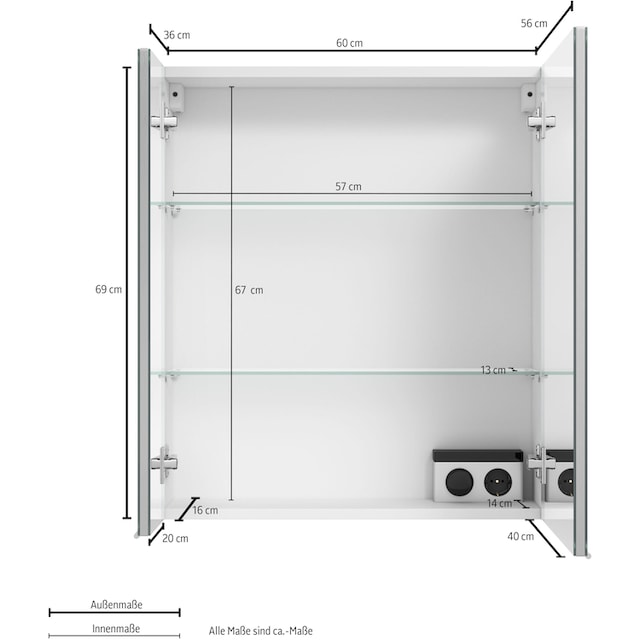 MARLIN Spiegelschrank »3980«, mit doppelseitig verspiegelten Türen,  vormontiert kaufen im OTTO Online Shop