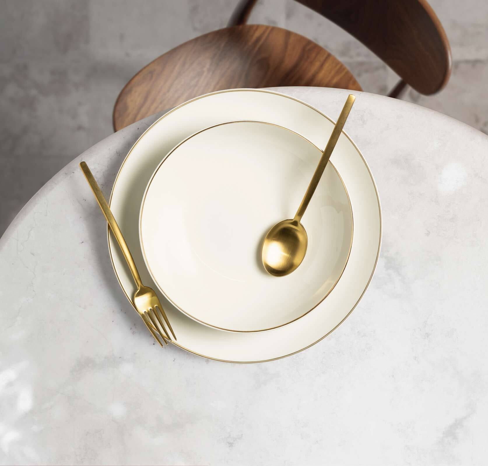 Seltmann Weiden Geschirr-Set »Kaffeeservice Savona Goldlinie 20er Set creme-gold« Spülmaschinenfest, Mikrowellensicher, Ofenfest