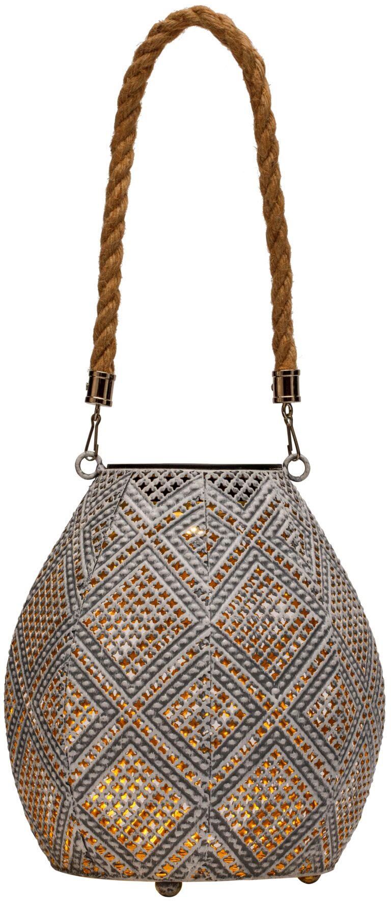 Pauleen LED Laterne »Sunshine Diamond« LED-Modul 1 Stk. Warmweiß LED-Modul in weiß, Größe Ø 17 cm Höhe: 19,5 cm