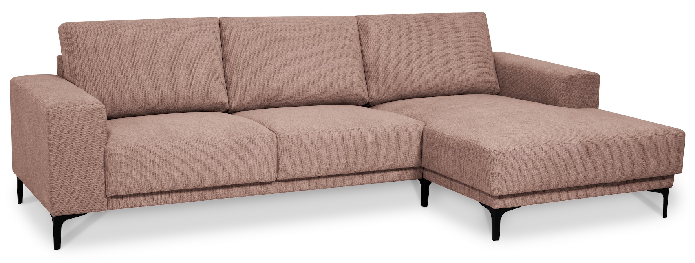 Places of Style Ecksofa »Xander, L-Form,«, Breite 280 cm, Soft-Touch Chenille, schwarze Metallfüße