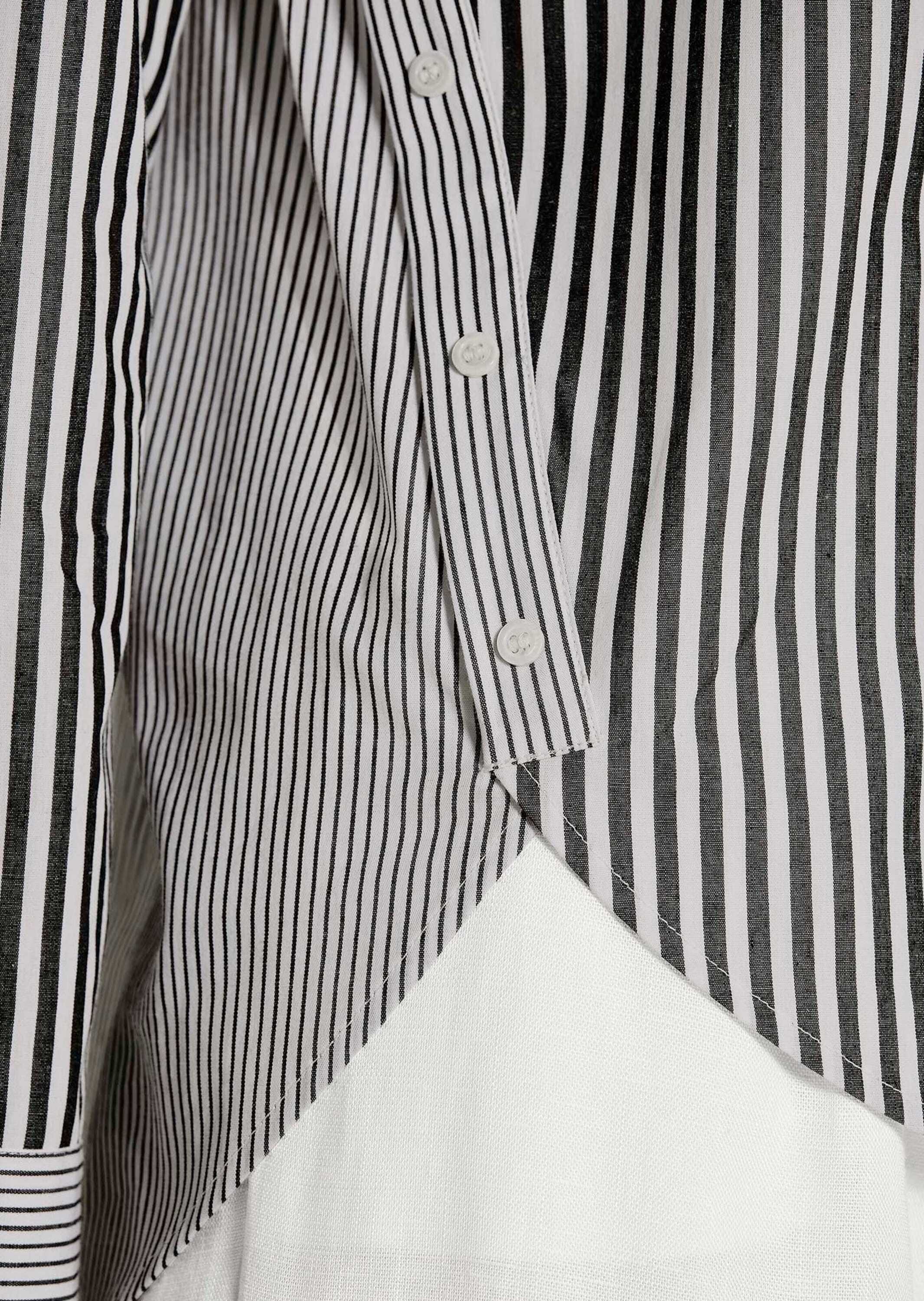 MADELEINE Langarmbluse »Streifenbluse Blusenshirt mit Knopfdetails« Bluse mit seitlicher Naht und fake Knöpfen