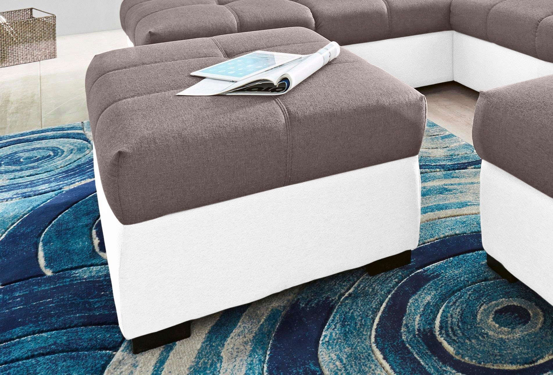 COTTA Polstergarnitur »Speedway«, (Set), Set: bestehend aus Wohnlandschaft und Hocker, wahlweise Bettfunktion