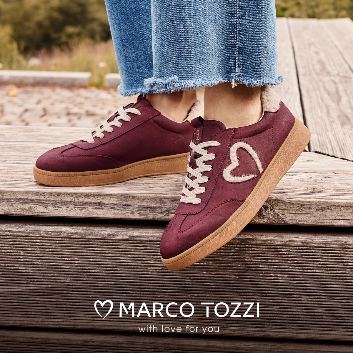 MARCO TOZZI by GMK Plateausneaker, Freizeitschuh, Halbschuh, Schnürschuh mit Plüsch-Details